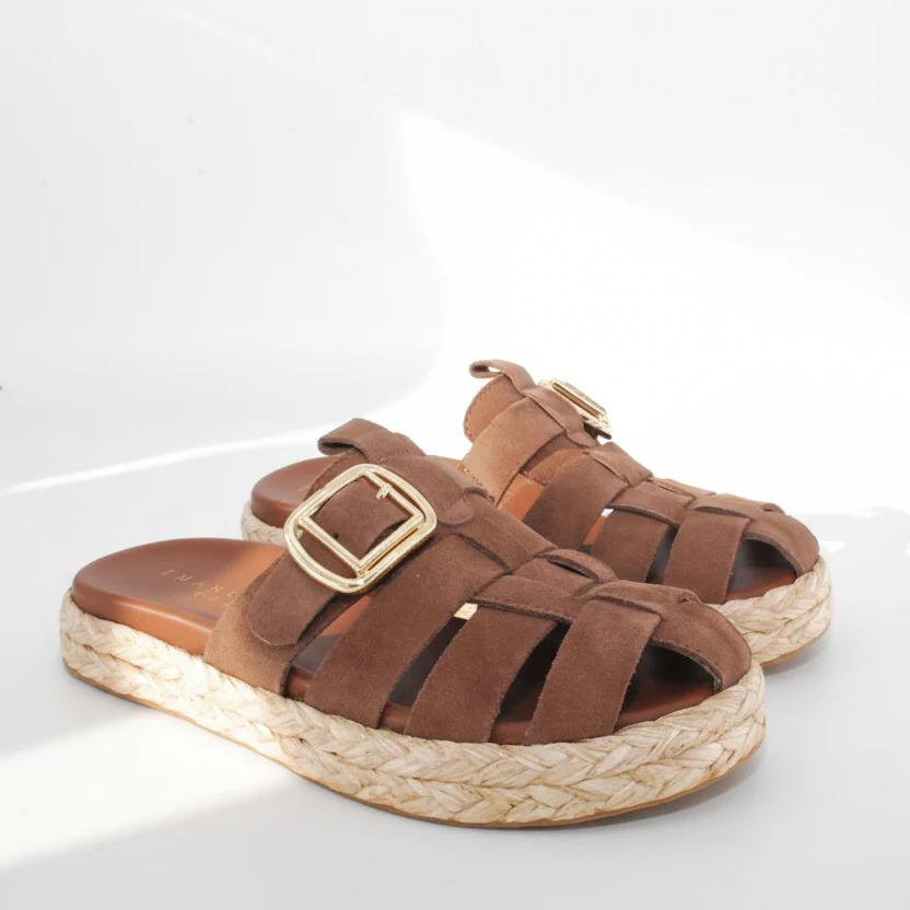 sabot donna con para intrecciata moro emanuelle vee 461M-207-26-P011 MARRONE EMANUELLE VEE 
