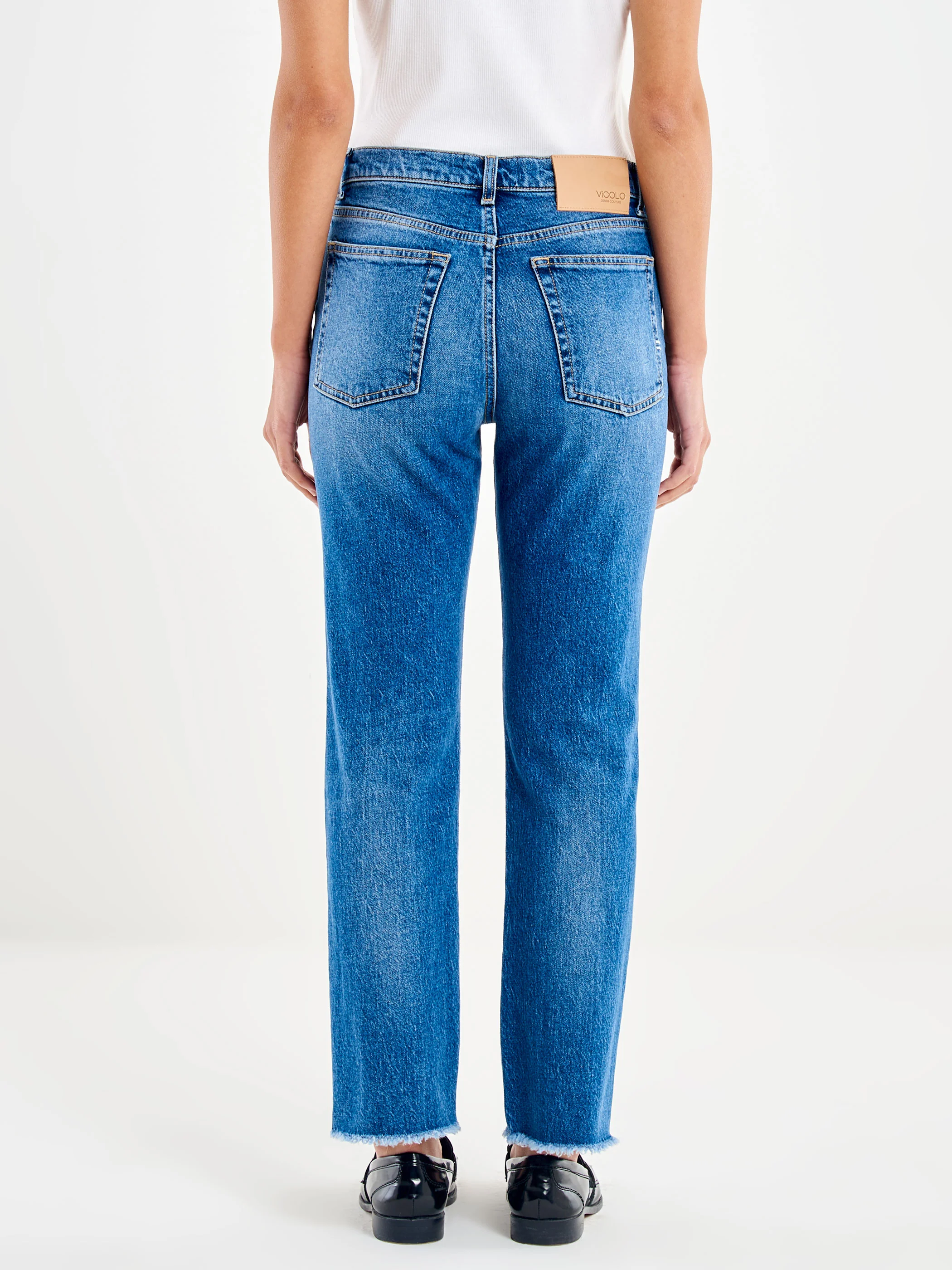 Jeans DONNA  Bella Cropped DENIM  VICOLO DAB5019 DENIM BLU VICOLO 