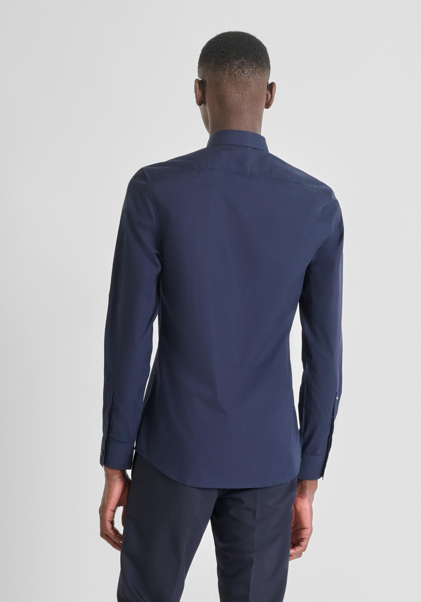 CAMICIA UOMO IN LINO REGULAR FIT MMSL00691 FA400094 BLU ANTONY MORATO 