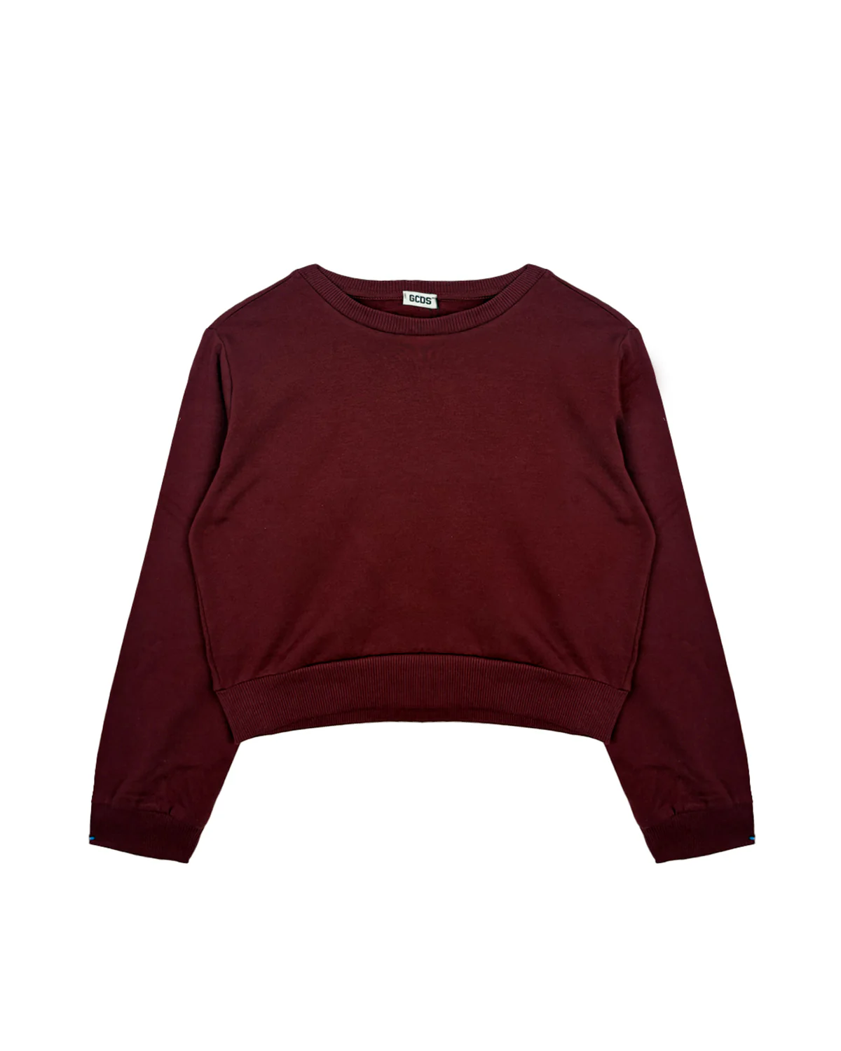 FELPA BAMBINA CROP LOGO LOUNGE BURGUNDY GCDS B2JW1531BA5 BURGUNDY GCDS KIDS 