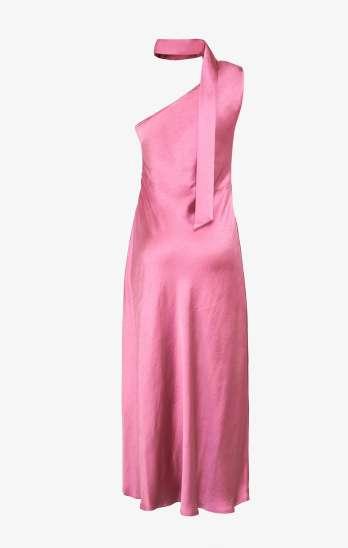 ABITO DONNA LUNGO MONOSPALLA SATIN PEONIA SHIKI SK26011 FUCSIA SHIKI 