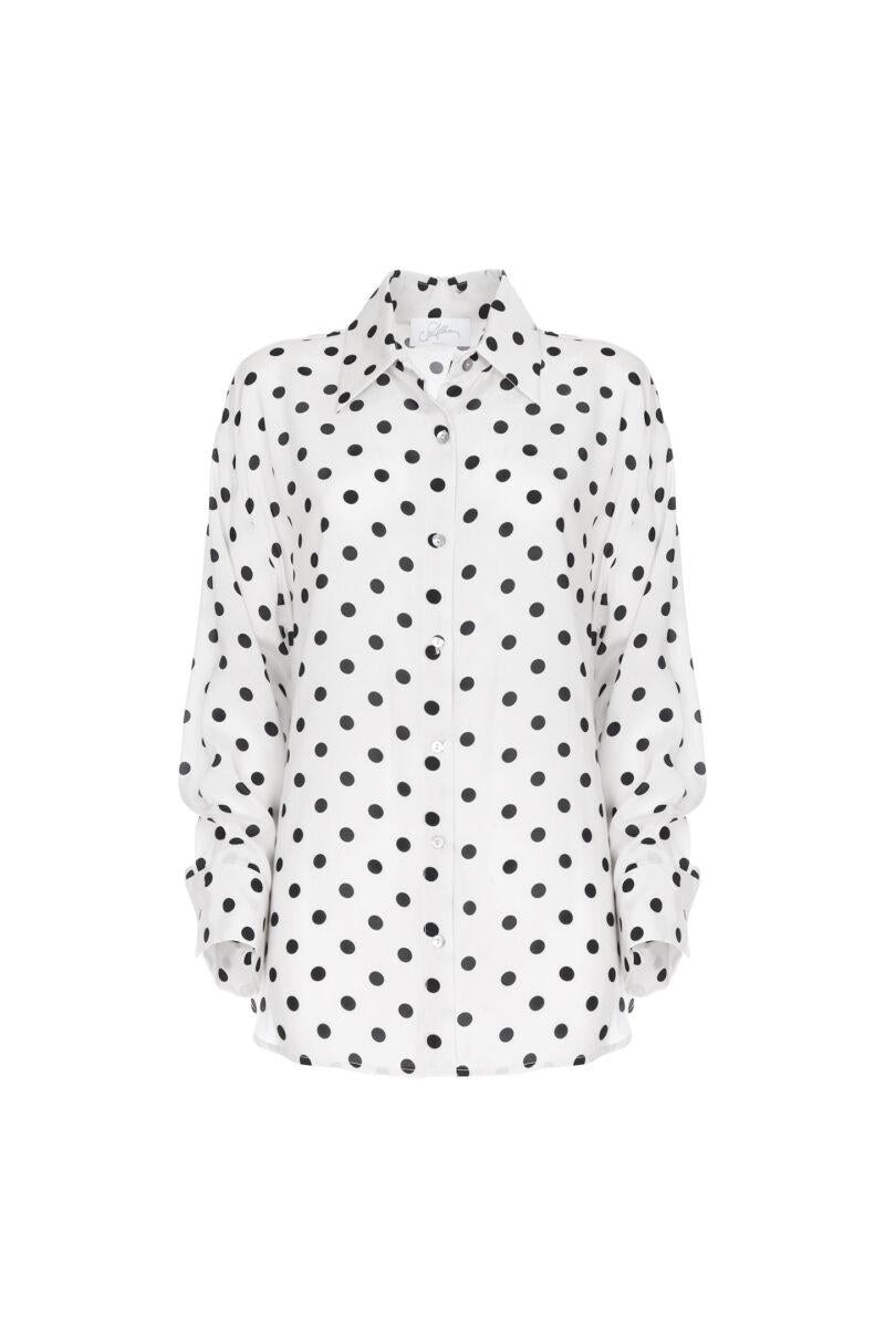 CAMICIA OVERSIZE A POIS D2032B BUTTER SO ALLURE 
