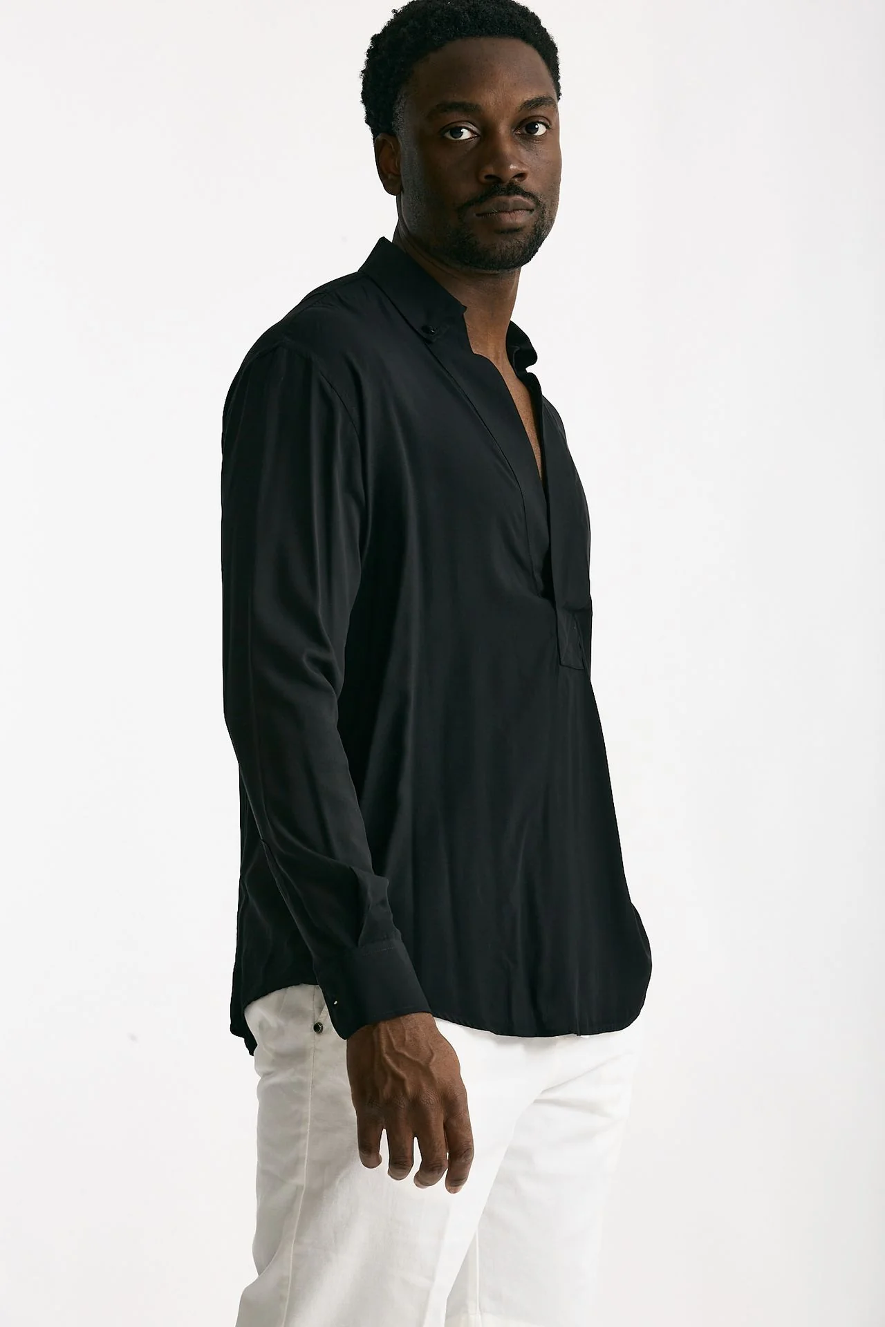 CAMICIA UOMO MANICA LUNGA COLLO CON REVER NERO MARSEM C063 NERO MARSEM 