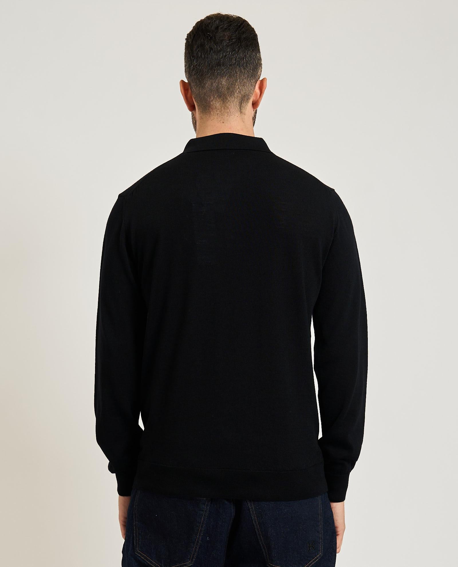 POLO UOMO MEZZA ZIP IN LANA MERINOS NERO GAZZARRINI MI545 NERO GAZZARINI 