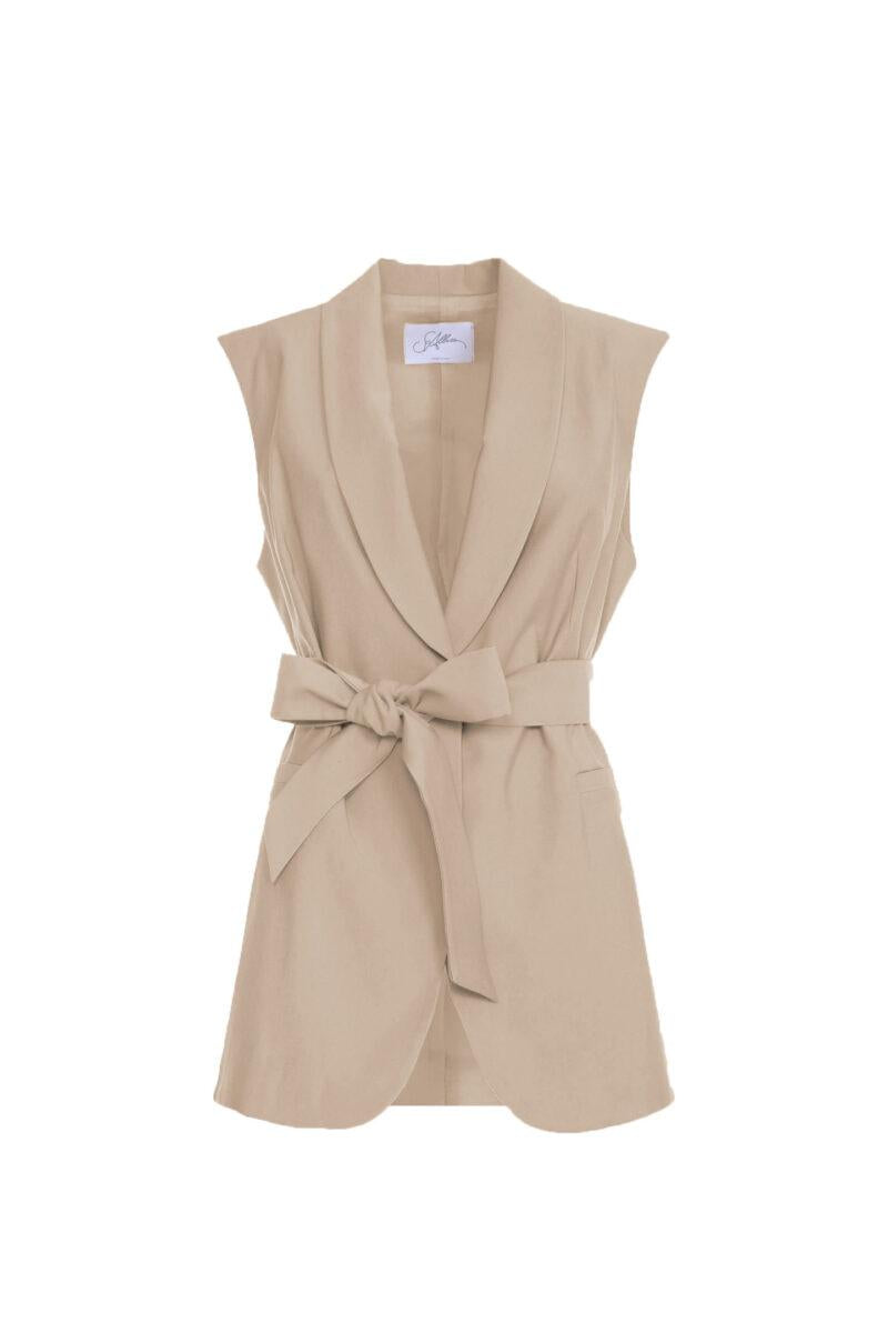 LONG VEST WITH BELT