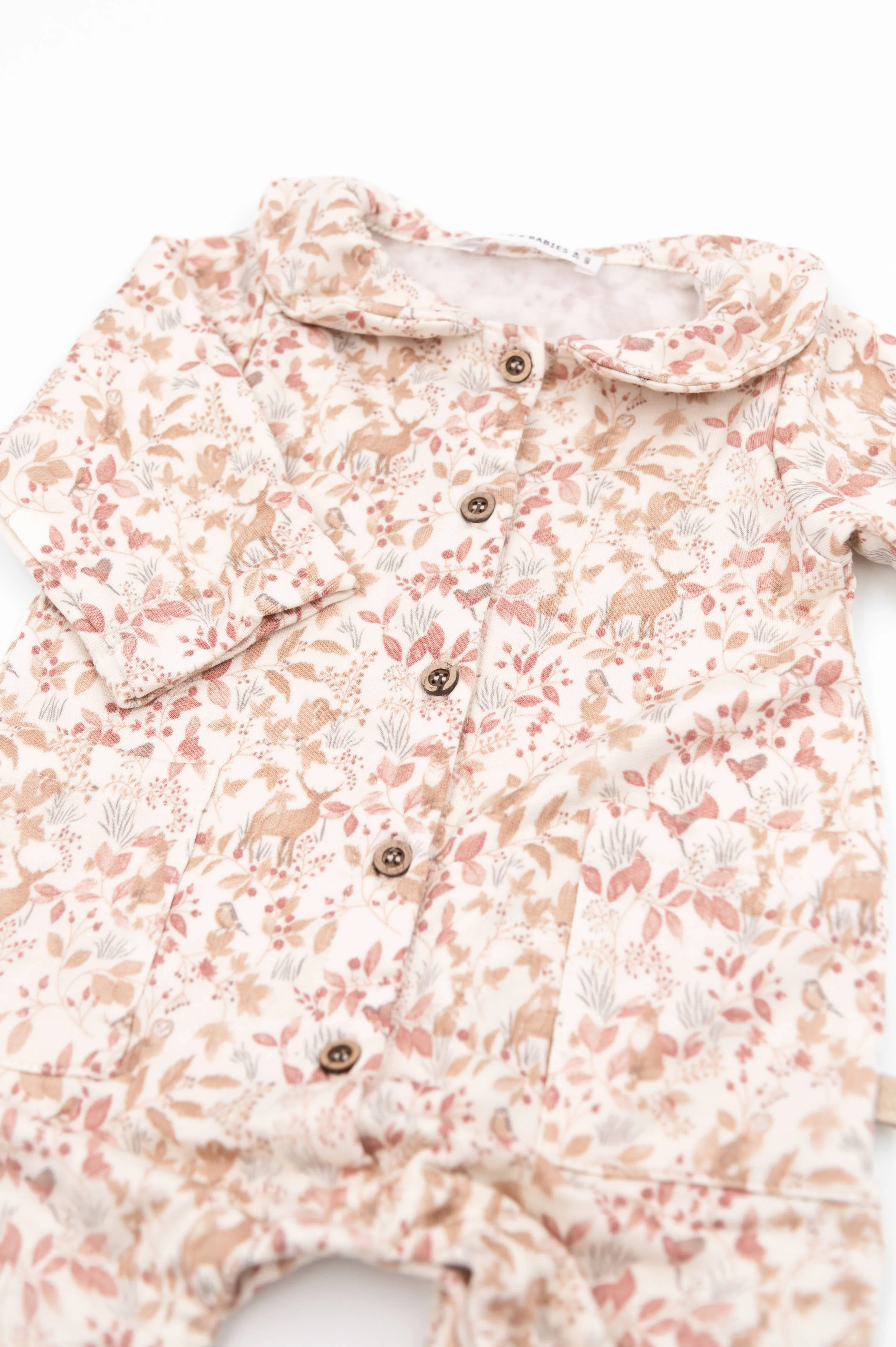 tutina neonata lineare con tasche con piedi stampata bamboom 1019 PRINT AUTUMN FOREST BAMBOOM 