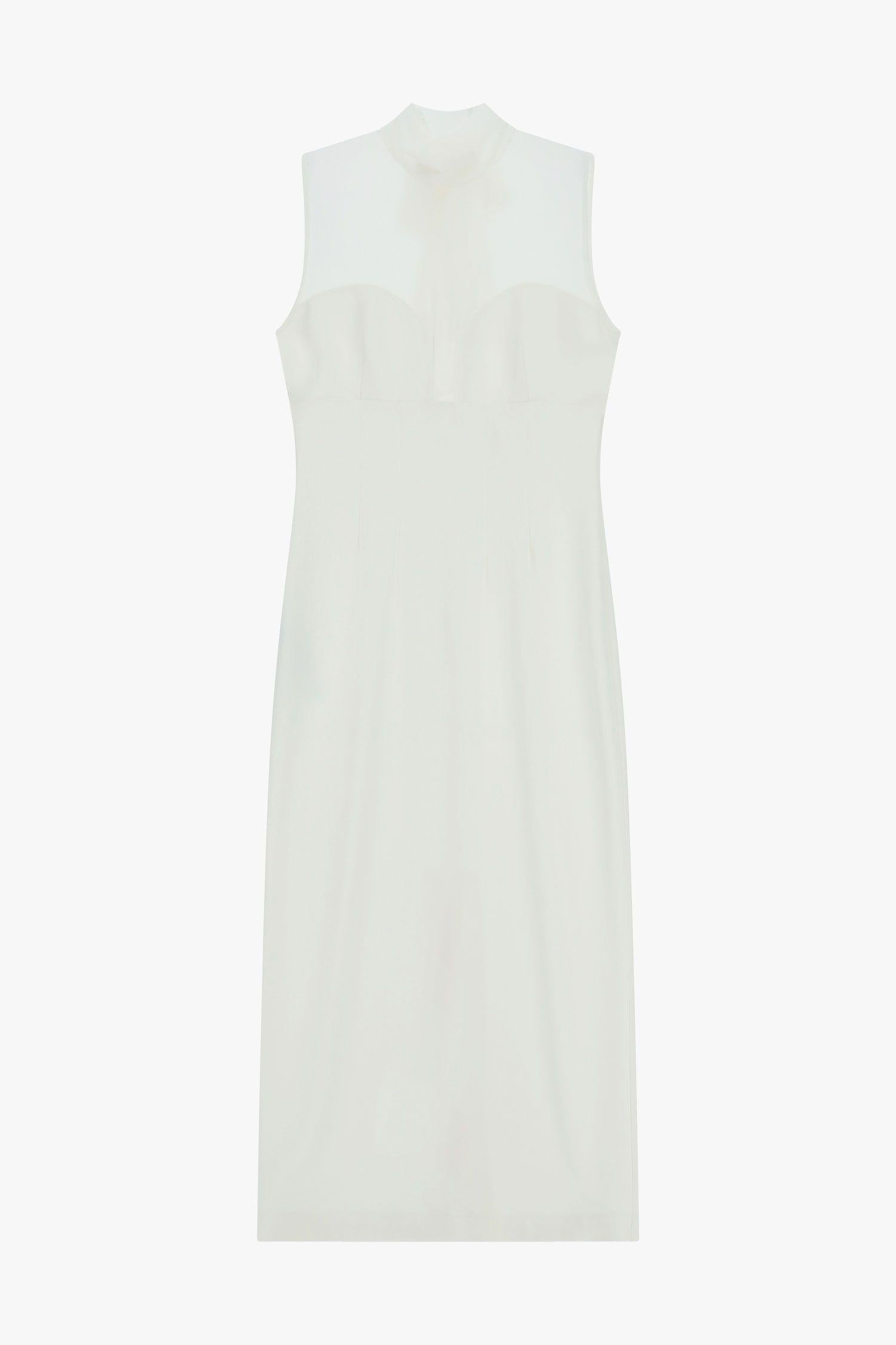 abito donna midi con collo alto velato bianco imperial AGAZLJT LATTE IMPERIAL 