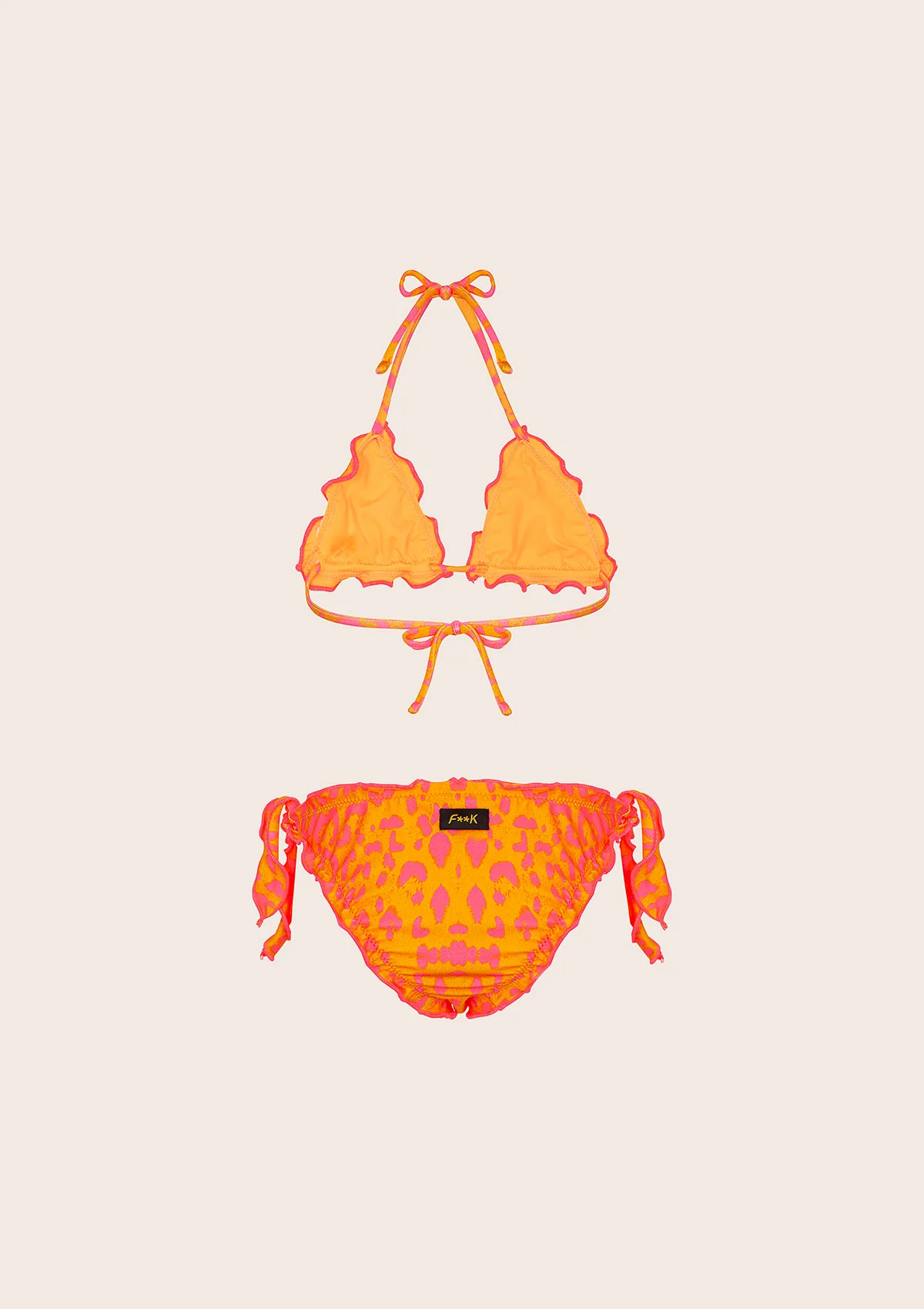 Bikini Bambina F**K Triangolo con Slip Regolabile Fantasia<BR/> FJ25-G1C05TAX02 UNICO F**K KIDS 