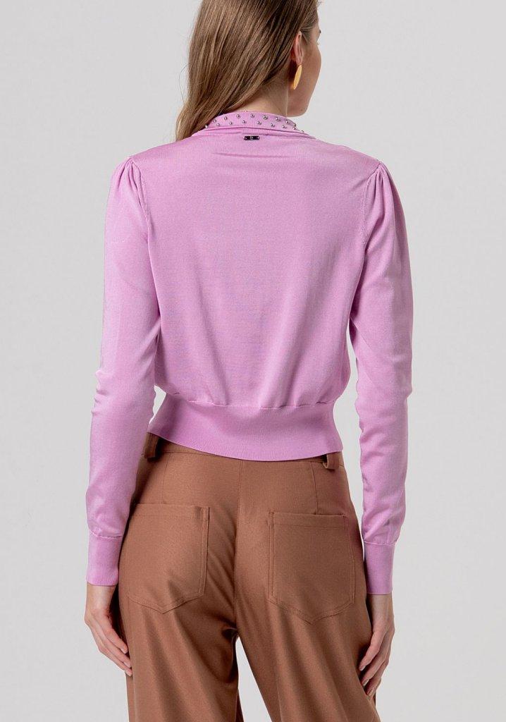 cardigan donna con nodo e borchie PINK FRACOMINA FR26ST8016K42101 PINK FRACOMINA 
