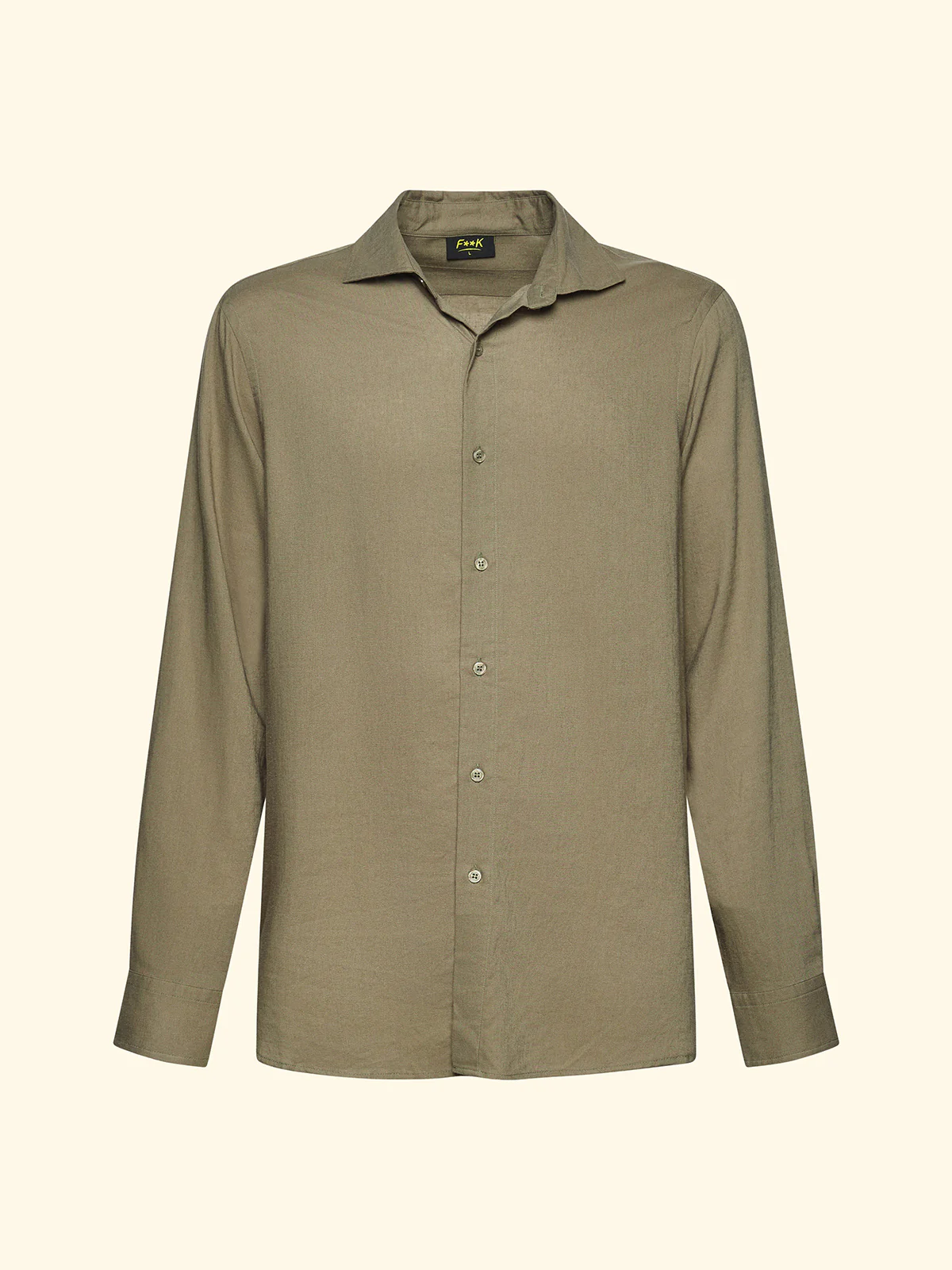 CAMICIA UOMO IN MISTO LINO VERDE MILITARE F**K FK26-SM7000MG UNICO F**K 