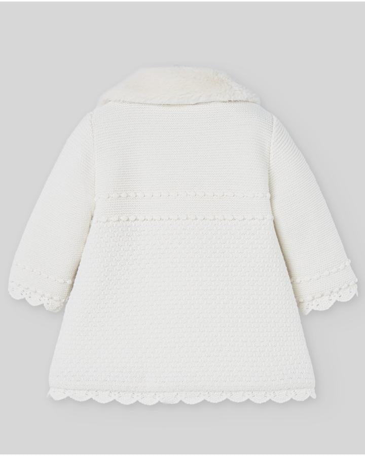 CAPPOTTO NEONATA CON COLLETTO E RICAMI PANNA PAZ RODRIGUEZ 009-112843 PANNA PAZ RODRIGUEZ 