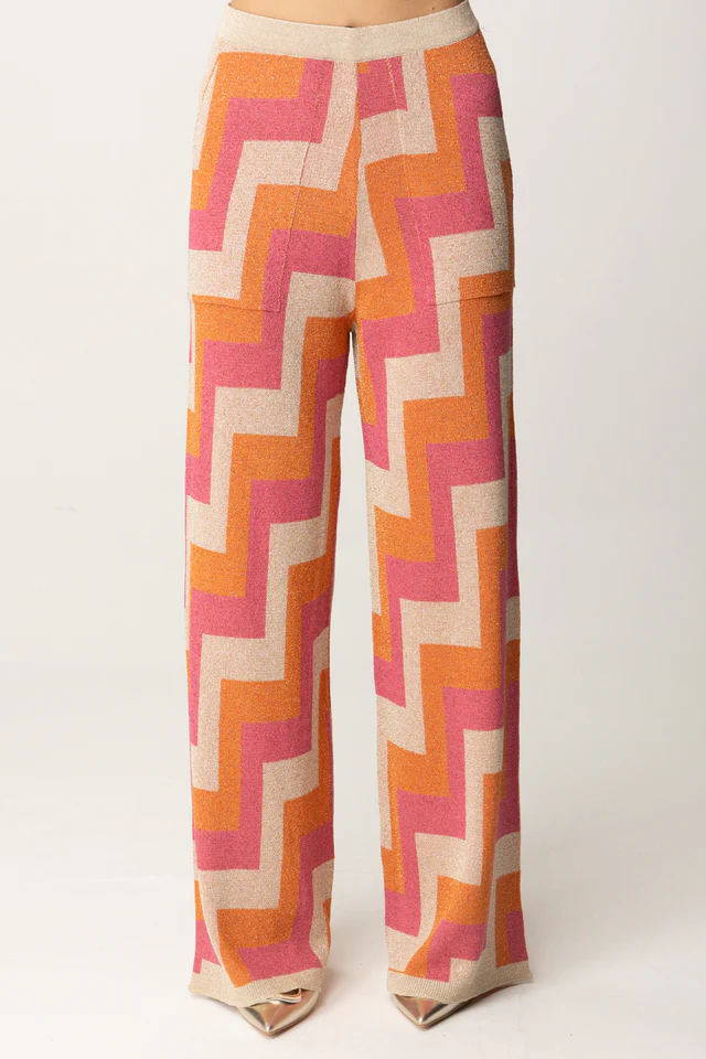 Pantalone AKEP jacquard lurex PTKD09066 UNICO AKEP 