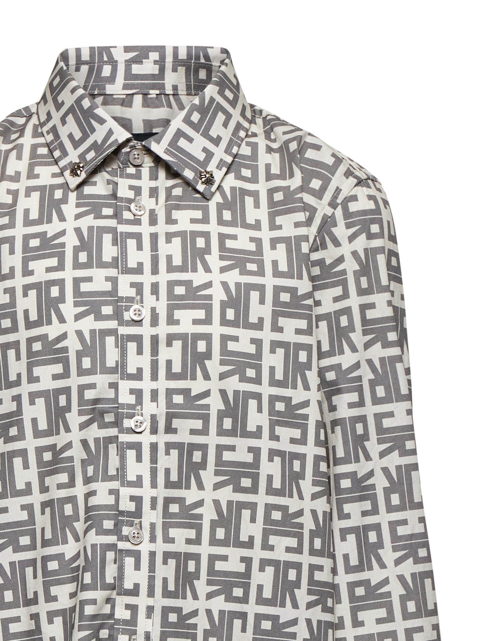 CAMICIA BAMBINO MARKO SILM FITO CON LOGO ALL OVER GREY RICHMOND RBA25096 JR MONOGRAM GREY JOHN RICHMOND JUNIOR 