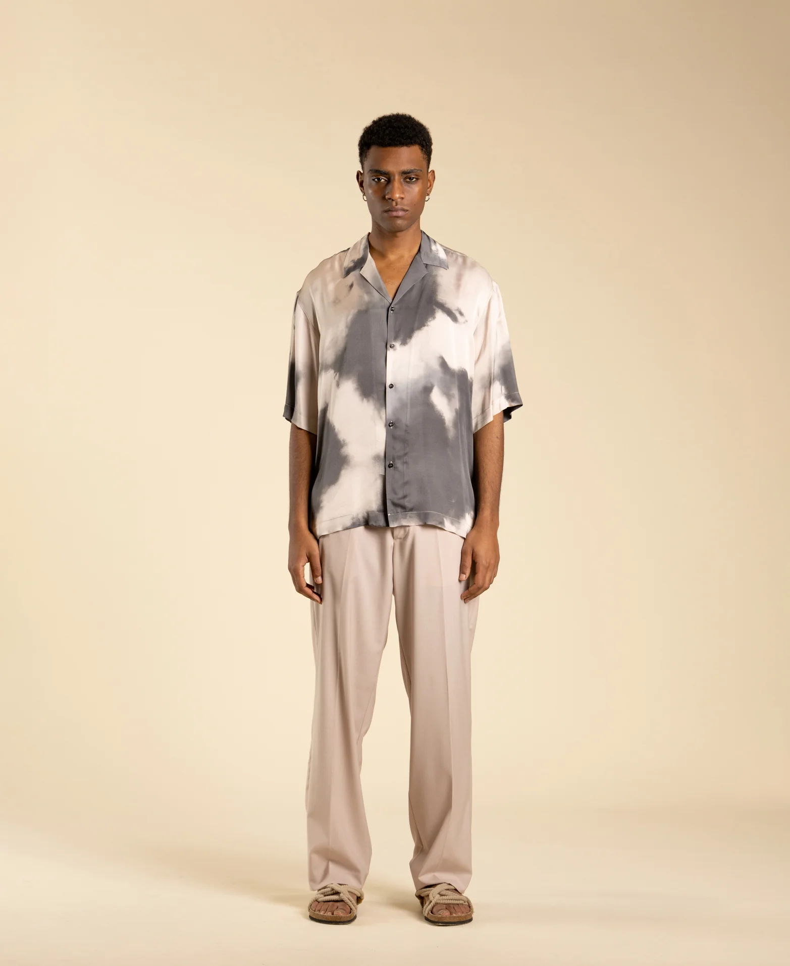 Camicia bowling in viscosa effetto maltinto CA3288 UNICO I'M BRIAN 