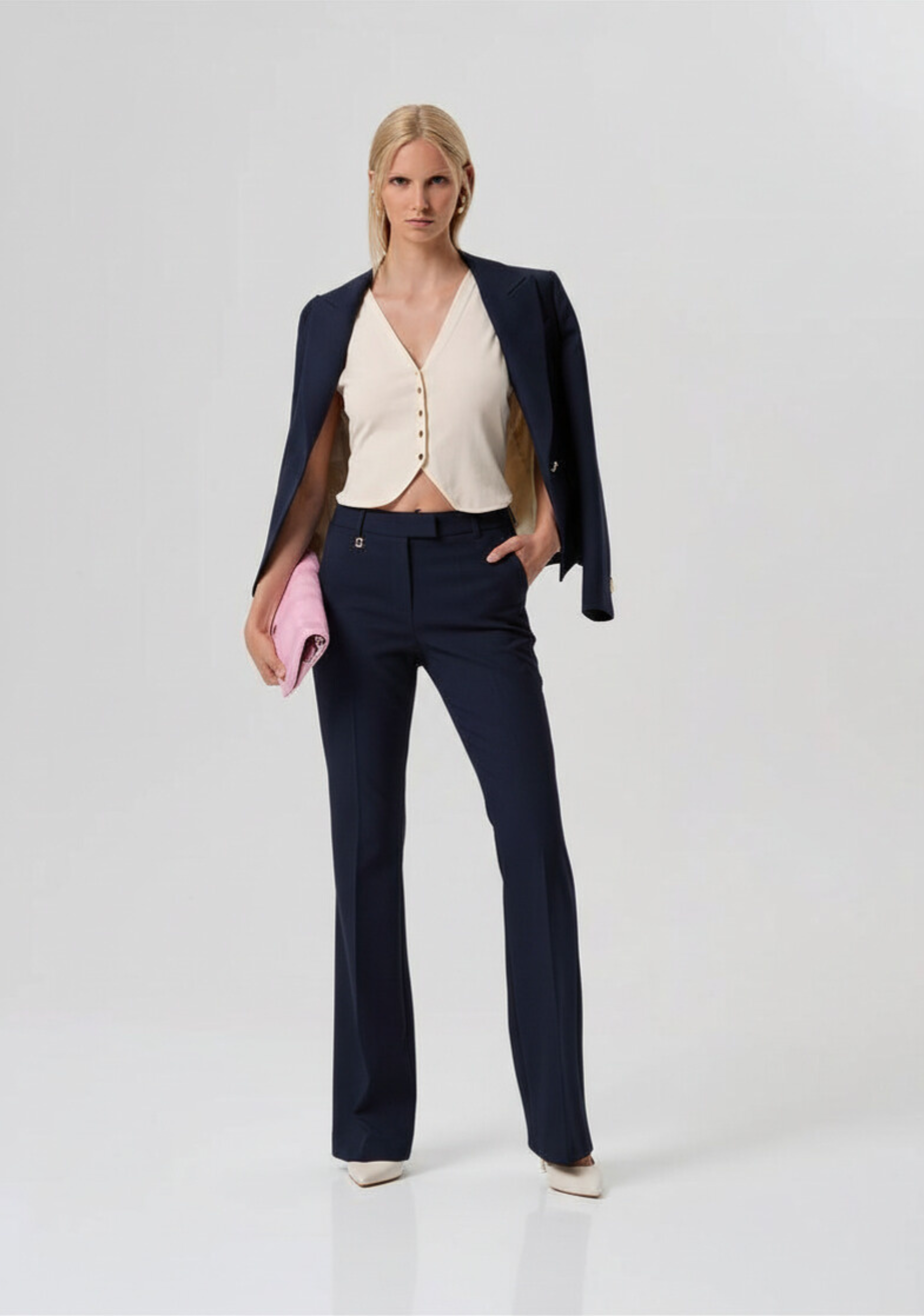 PANTALONE ZAMPA FR26SVA004W42901 DARK BLU FRACOMINA 