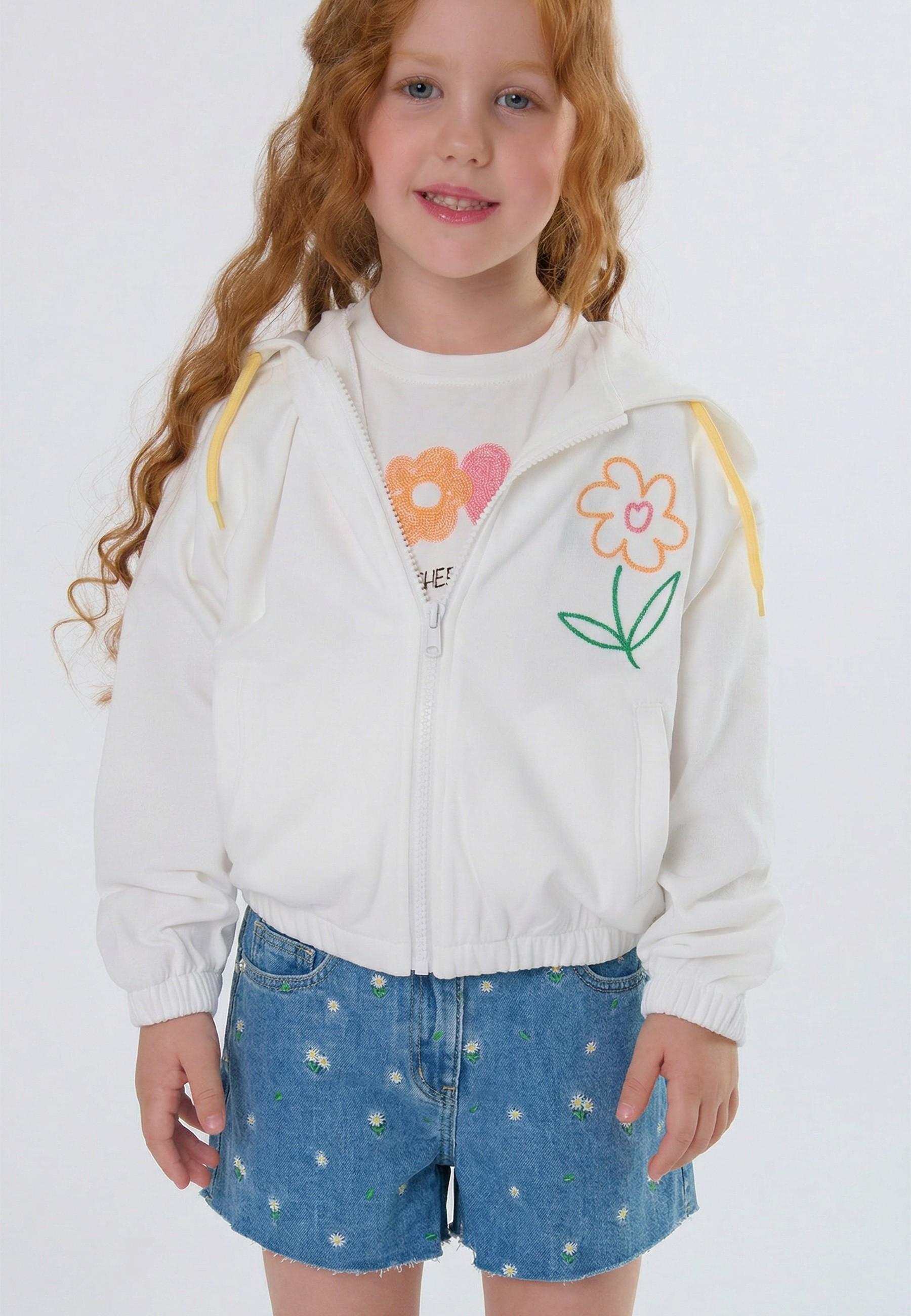 shorts BAMBINA in denim CON RICAMI ALL OVER TO BE TOO TB1582P JEANS TO BE TOO 