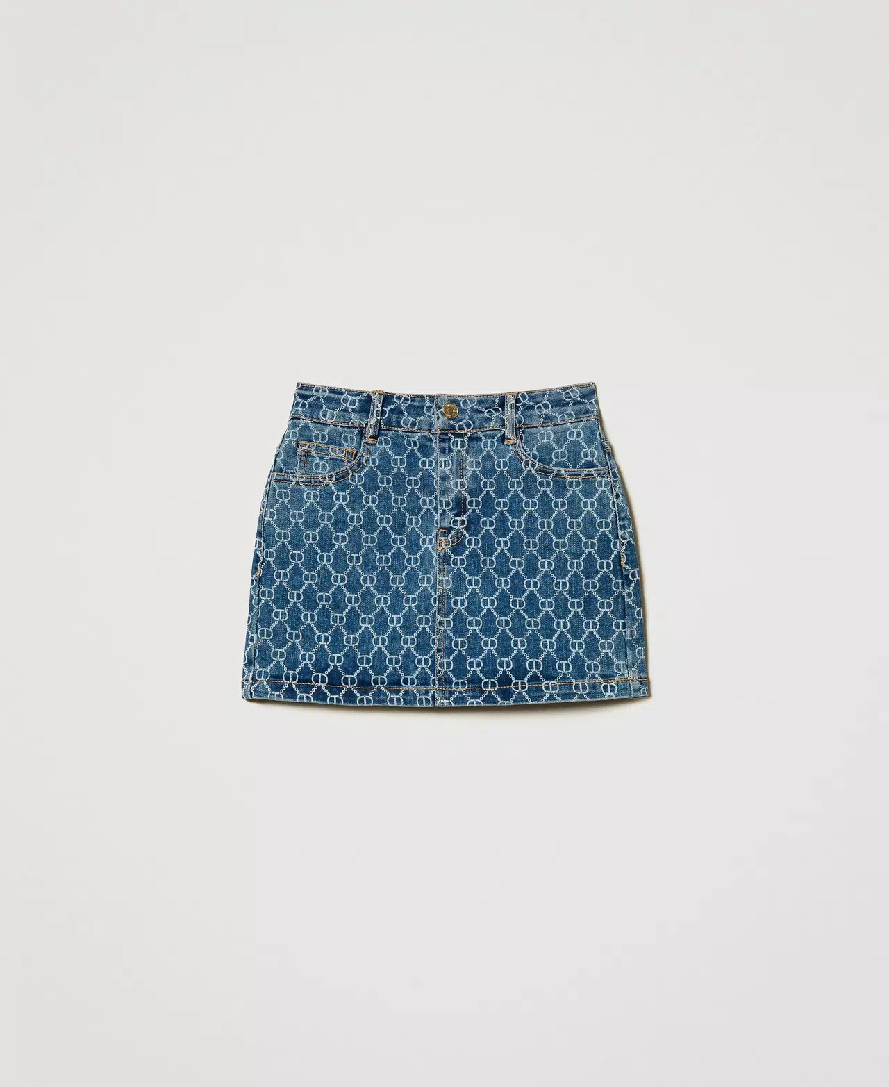 Minigonna in jeans con Oval T all over 251GJ2511 DENIM TWINSET KIDS 
