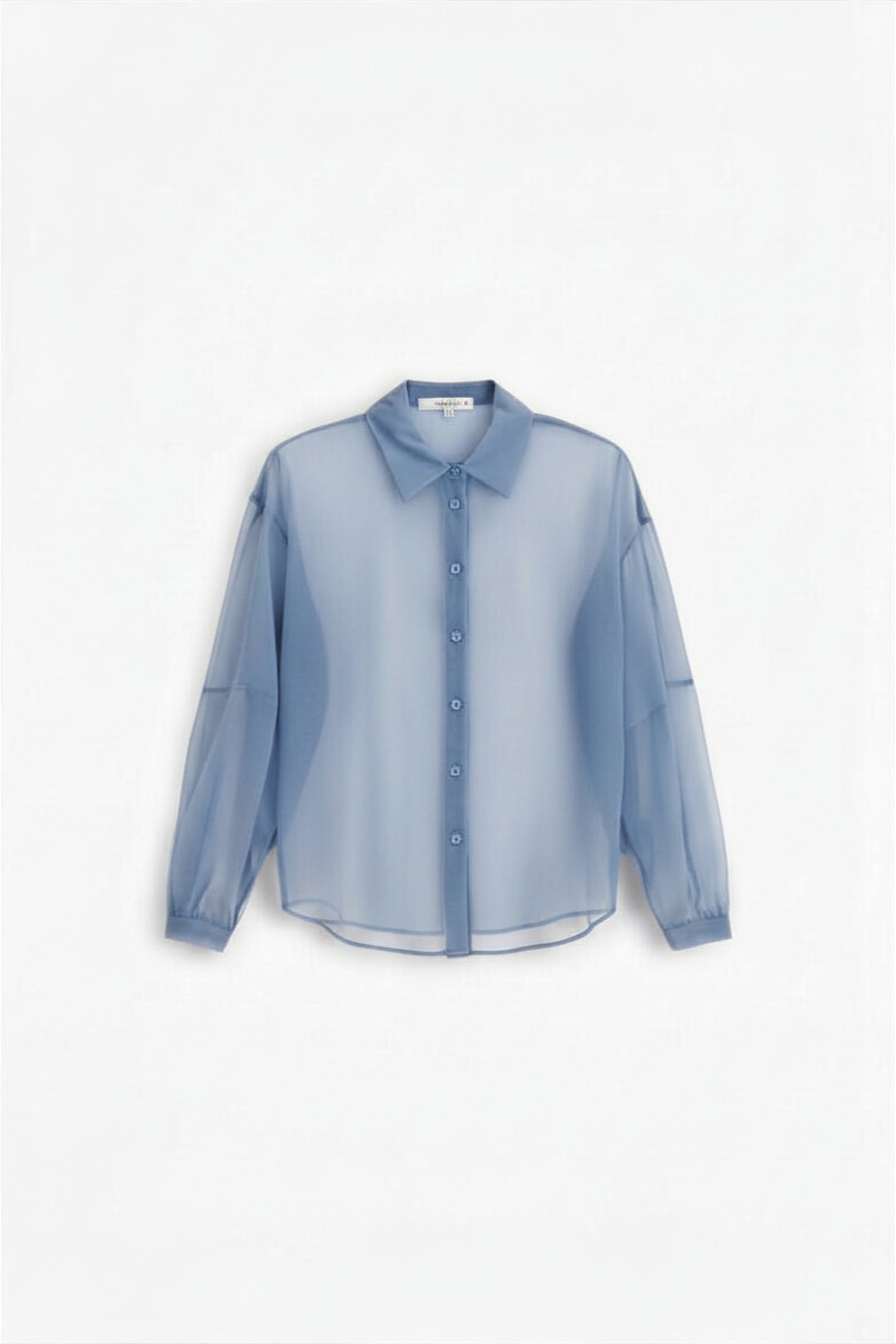 camicia donna over size con collo azzurro please C1MTDYA000 AZZURRO PLEASE 