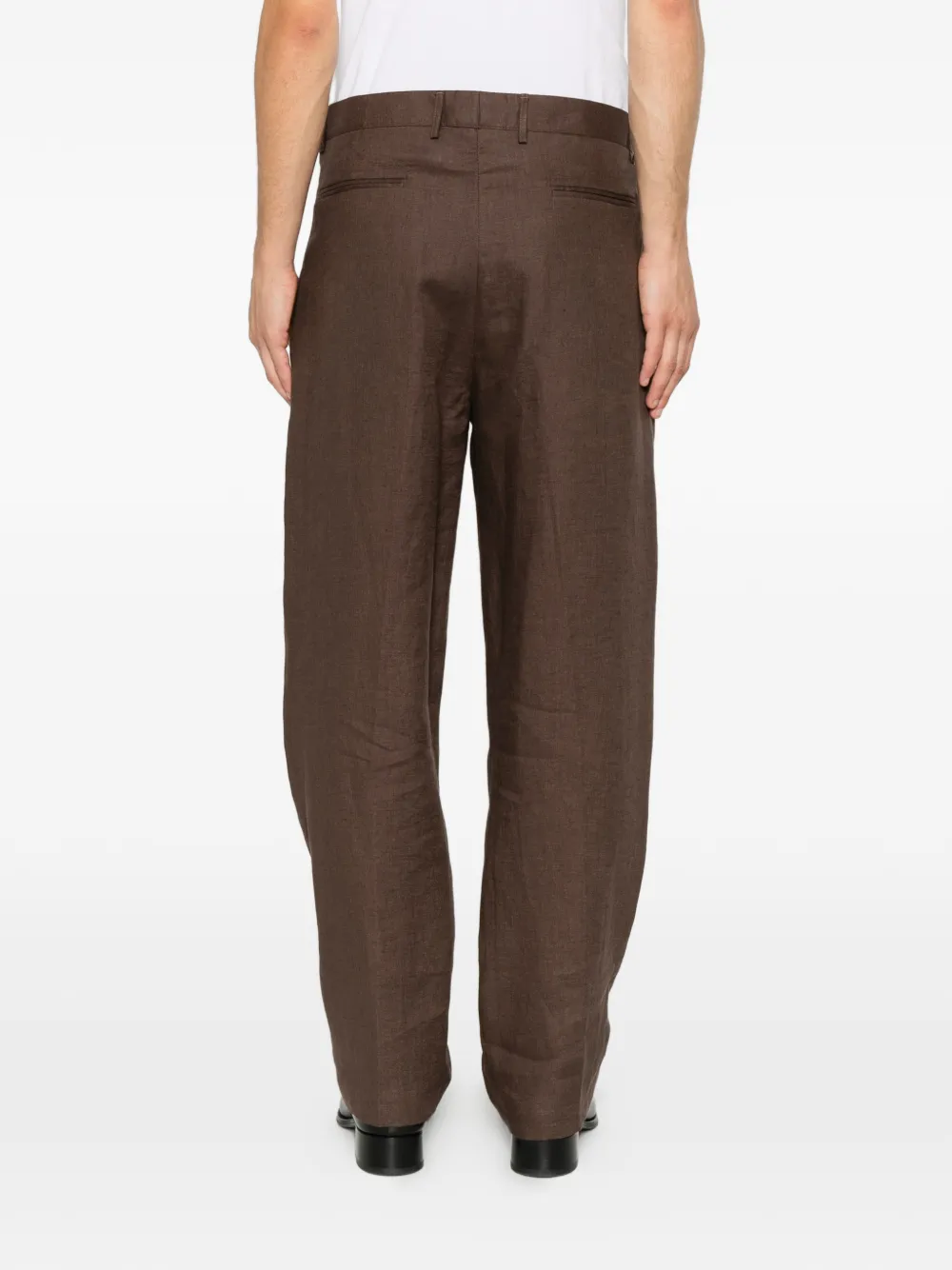 PANTALONE UOMO PALAZZO IN LINO FANGO MARSEM P056 FANGO MARSEM 