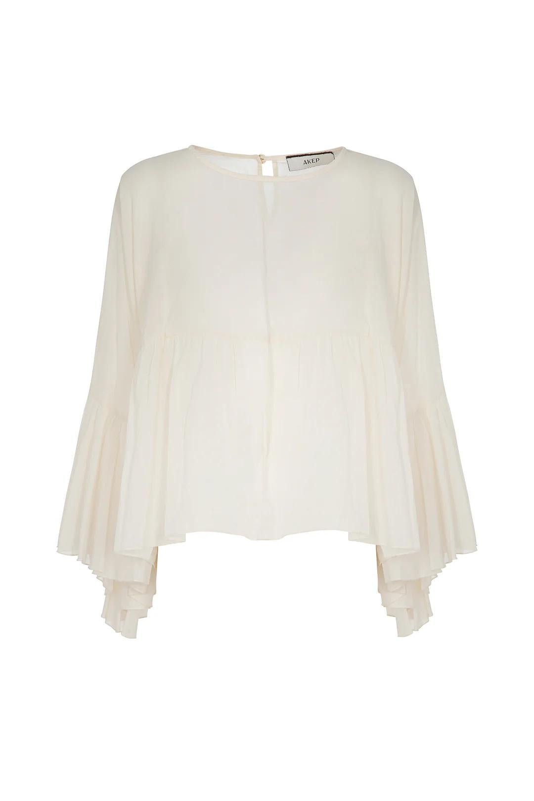 COTTON MUSLIN SHIRT WITH RUFFLES