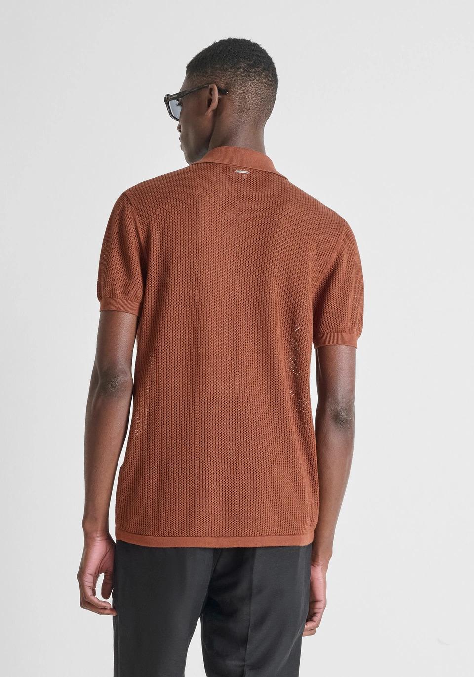POLO UOMO MEZZA MANICA  IN MAGLIA TRAFORATA RUGGINE ANTONY MORATO MMSW01594 YA200090 RUGGINE ANTONY MORATO 
