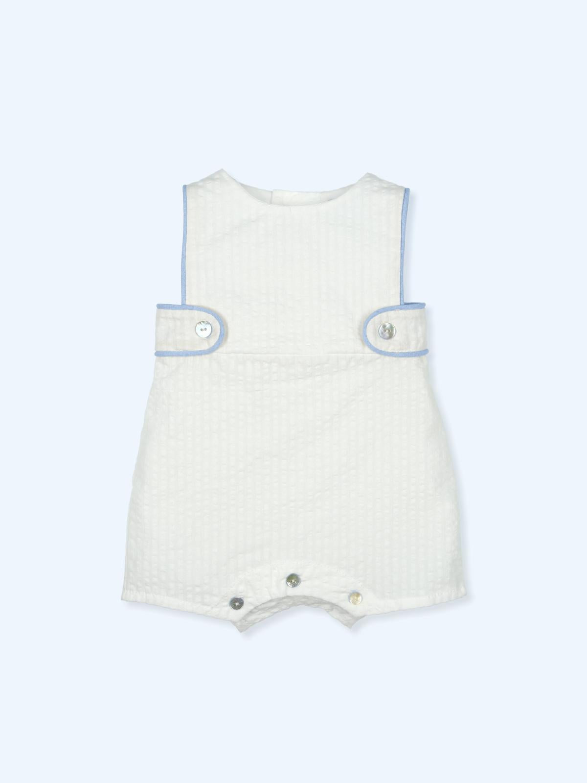 Salopette in cotone bordino a contrasto 9786 BIANCO/AZAFATA MAC ILUSION KIDS 