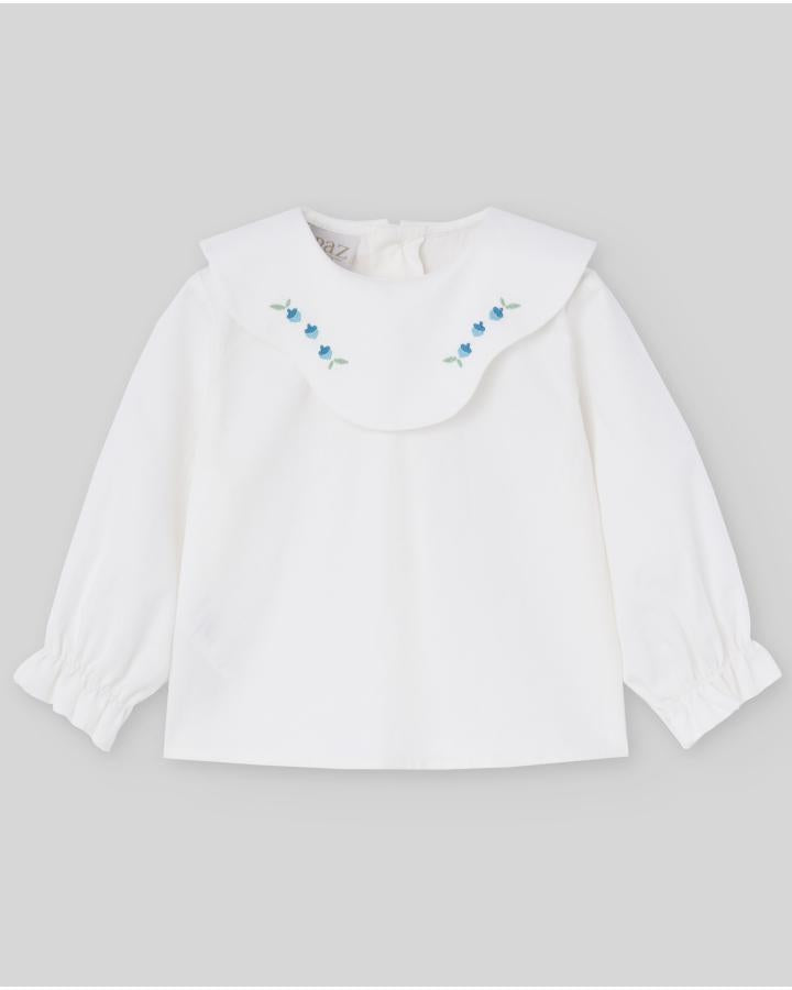 ABITO NEONATA IN VELLLUTO  CON CAMICIA PPETTROLIO PAZ RODRIGUEZ 106-153137 PANNA PAZ RODRIGUEZ 