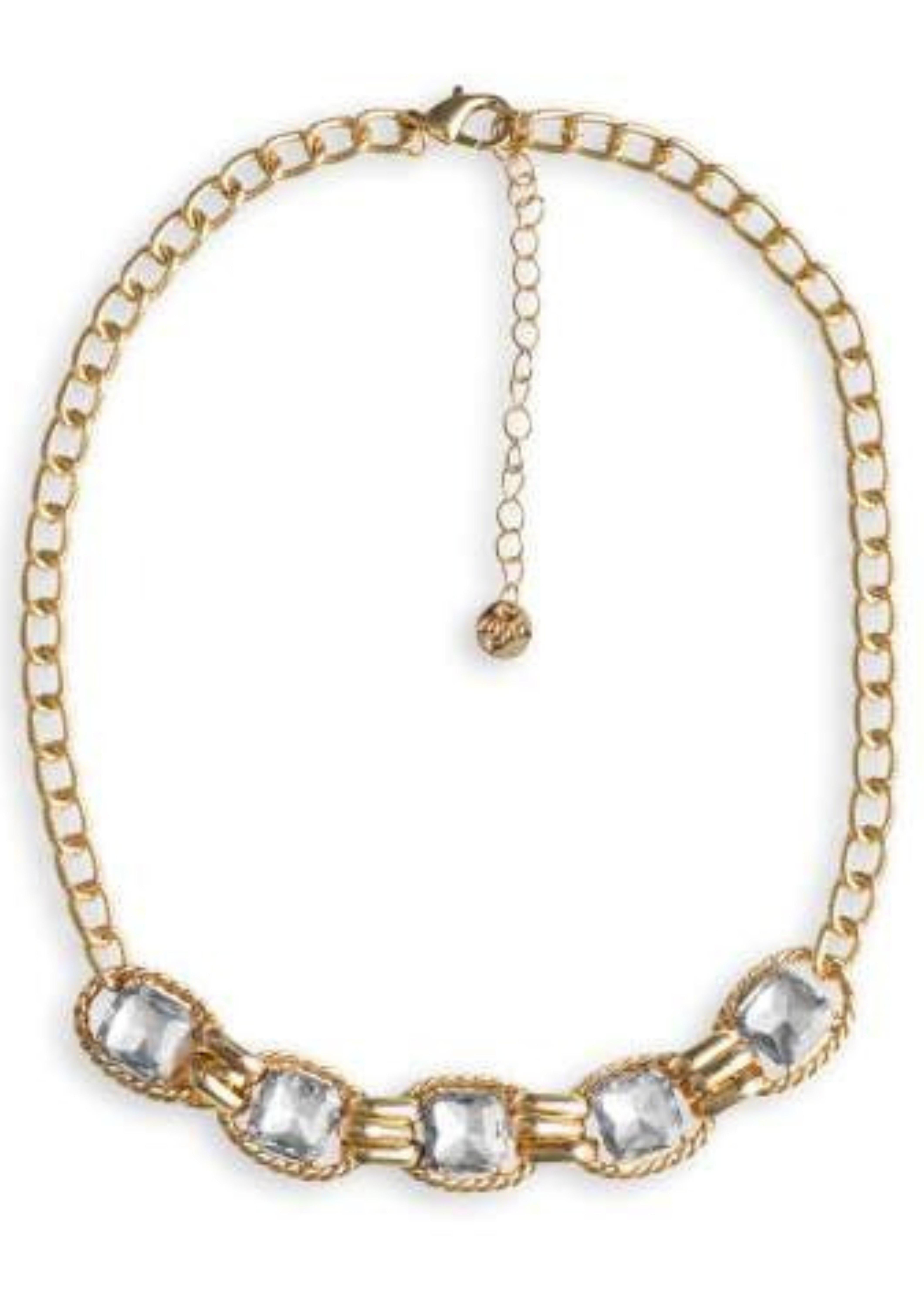 COLLANA GIROCOLLO A CATENA CON PIETRE G16251 ORO MYA ACCESORIES 