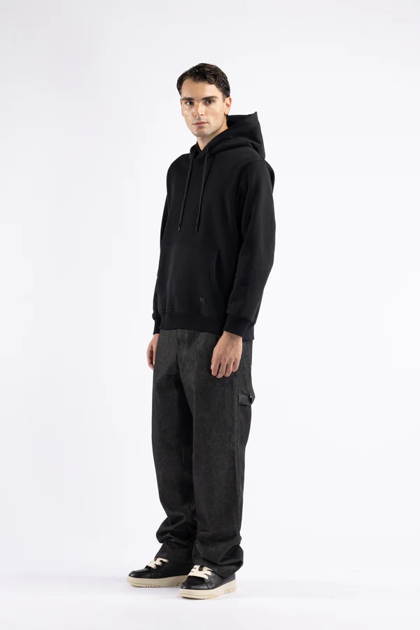 FELPA UOMO REGULAR CON CAPPUCCIO I'M BRIAN F3518 NERO I'M BRIAN 