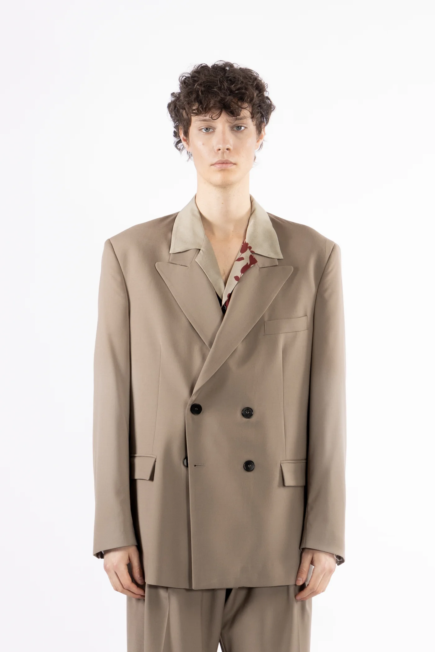 giacca uomo doppio petto oversize taupe I'm brian GIA3655 TAUPE I'M BRIAN 