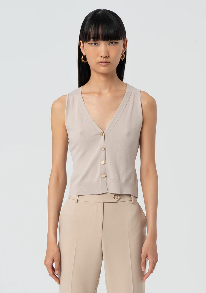Gilet aderente in maglia FR25SJ5011K41601 MUD FRACOMINA 