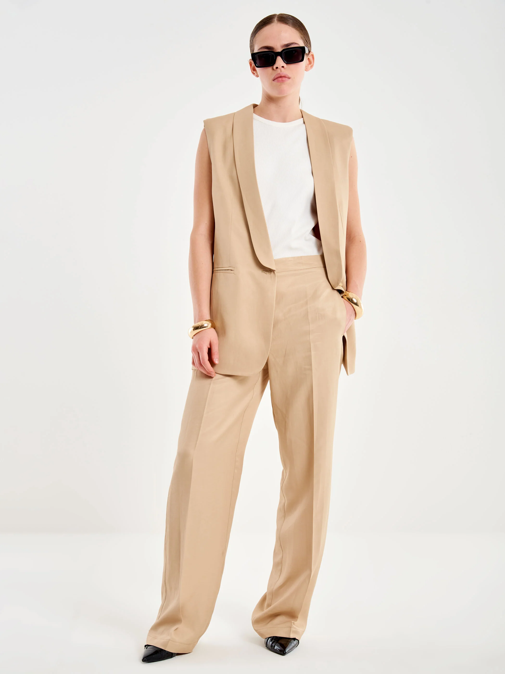 pantalone DONNA PALAZZO BEIGE VICOLO TAB0250 BEIGE VICOLO 