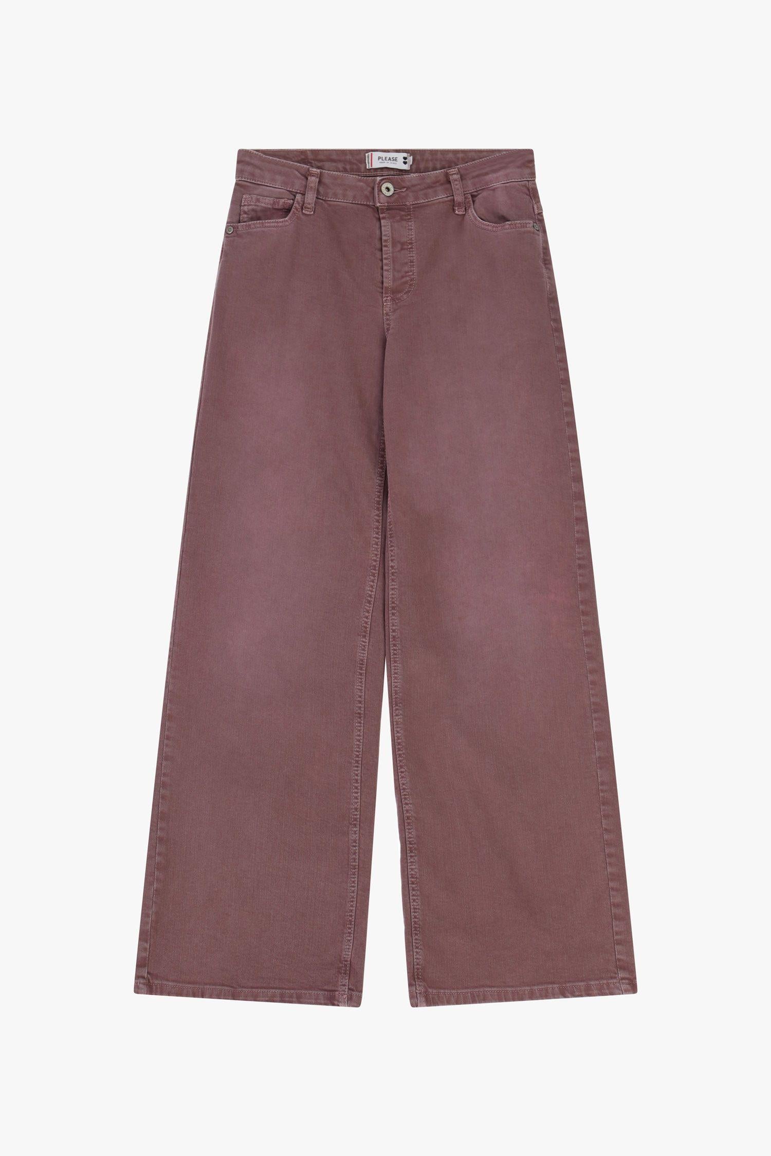 pantalone DONNA GAMBA LARGA VITA ALTA PURPLE PLEASE P3LAH02CCM PURPLE PLEASE 
