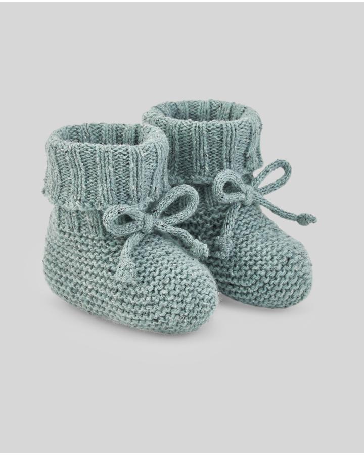 BABBUCCE NEONATO IN LANA VERDE PAZ RODRIGUEZ 018-131816 VERDE PAZ RODRIGUEZ 