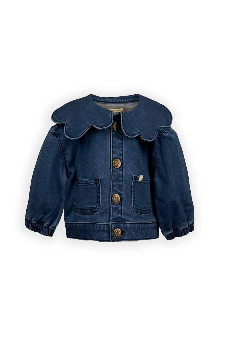 giacca neonata con colletto a fiore denim bamboom 1022 BLU BAMBOOM 