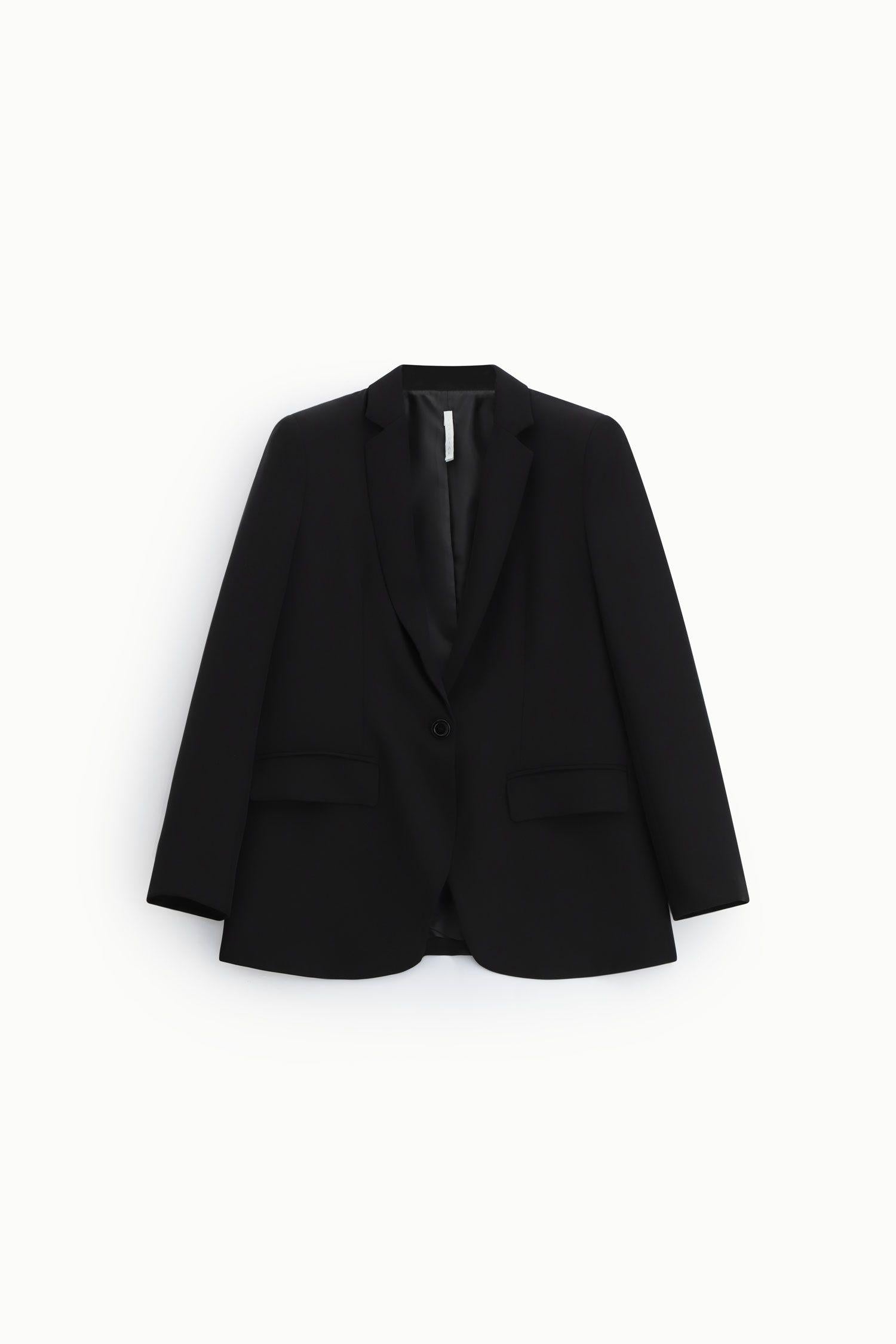 GIACCA DONNA MONOPETTO CON TASCHE A FILETTO NERO IMPERIAL JT86LHXTNT NERO IMPERIAL 