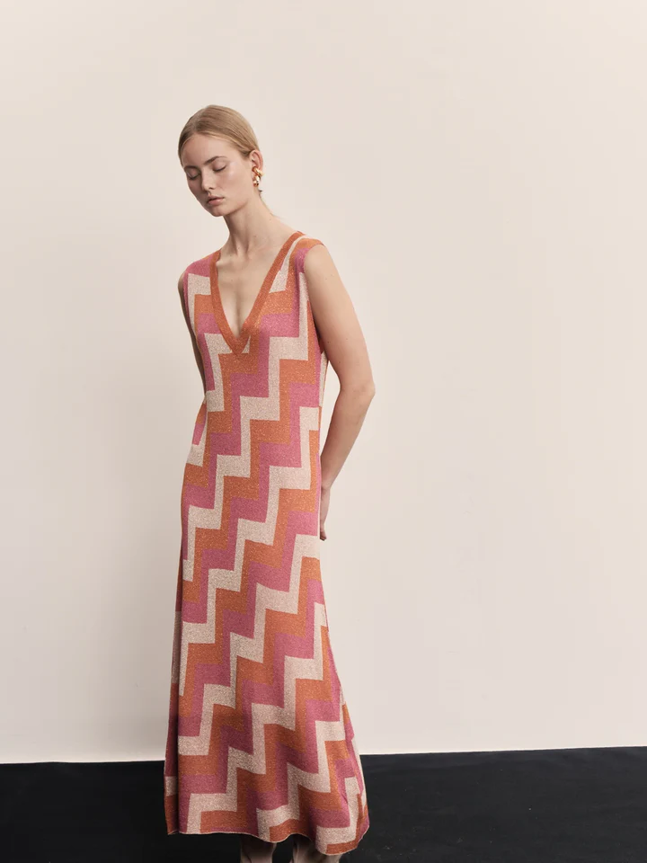Abito AKEP jacquard con dettagli lurex