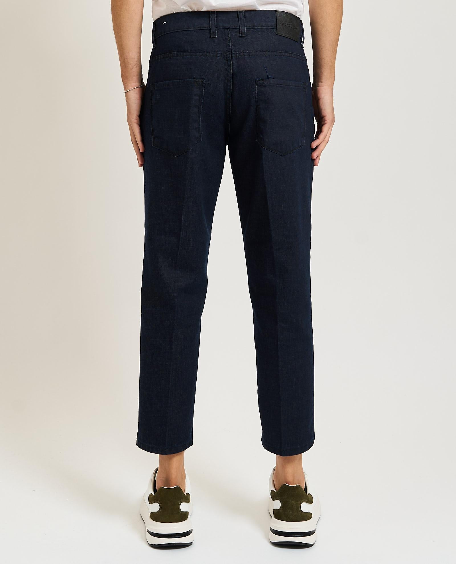 JEANS UOMO IN DENIM SCURO TELA FERMA GAZZARRINI PSI734 BLU GAZZARINI 