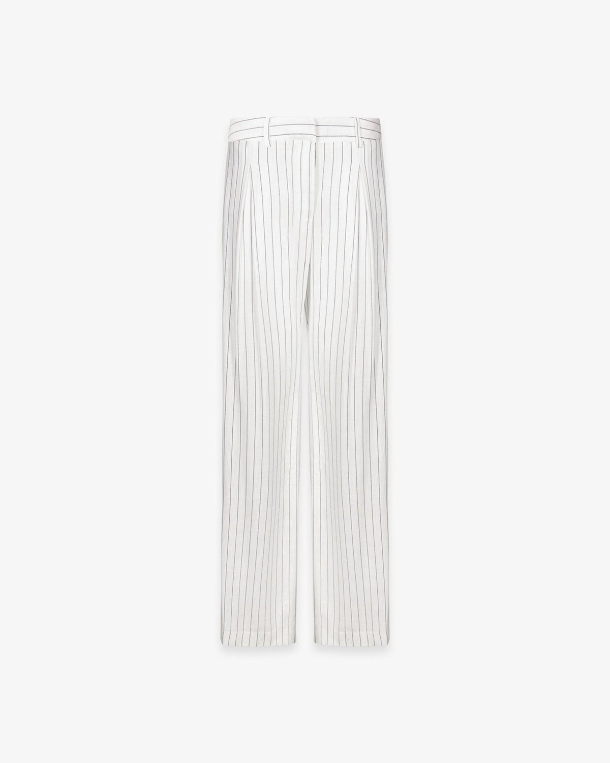 pantalone donna palazzo con pences in lino gessato bianco hinnominate HMABW02655 BIANCO HINNOMINATE 