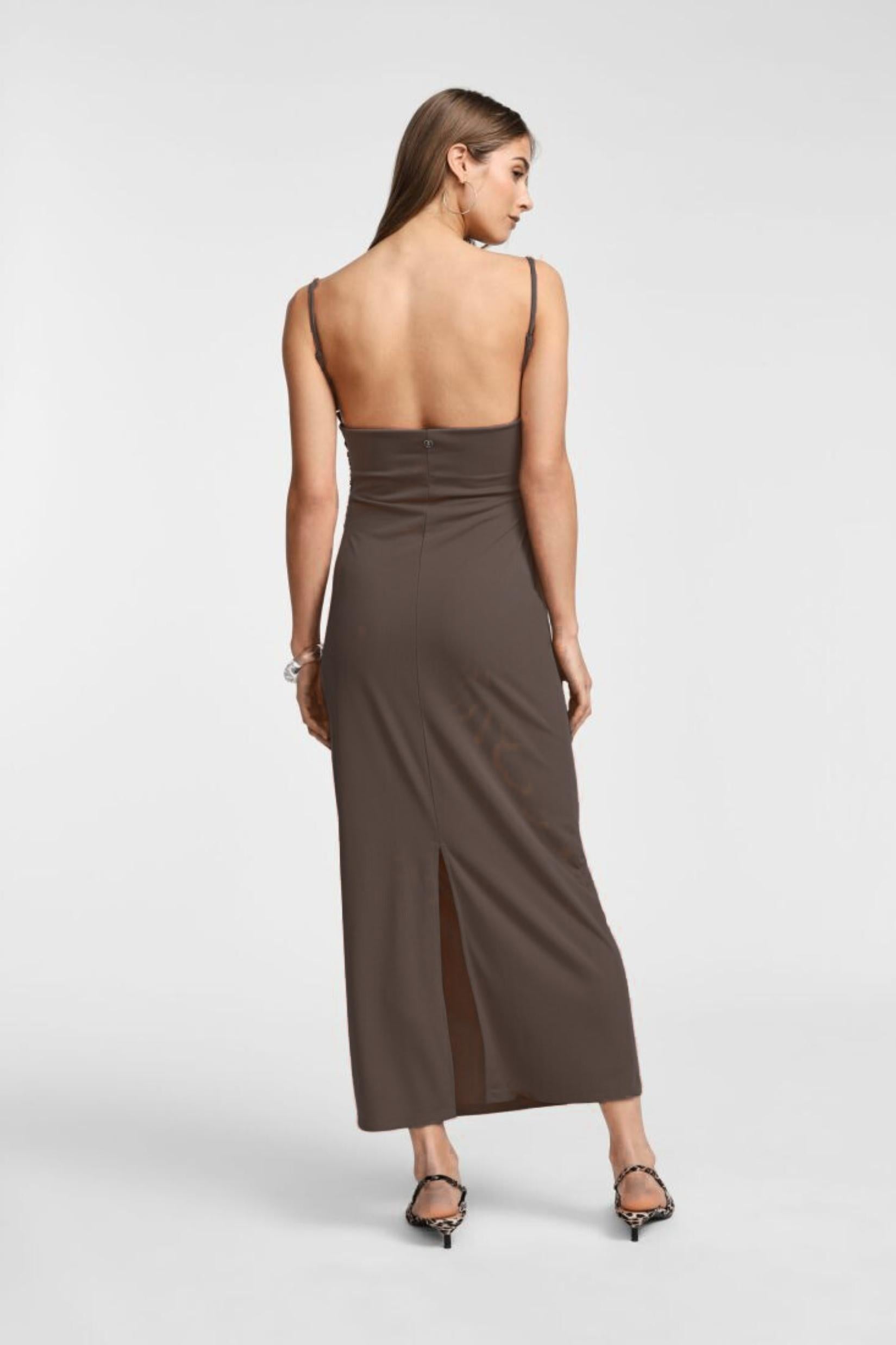 abito DONNA LUNGO CON SPALLINE E SCOLLO SULLA SCHIENA MORO PLEASE A12MAKV000 MORO PLEASE 