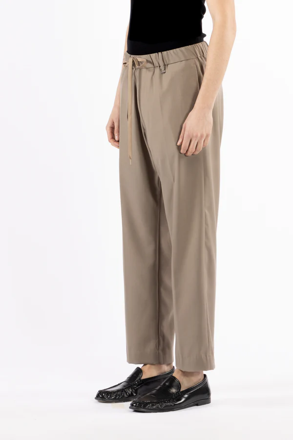 pantalone uomo con elastico in vita e culisse fondo regolare taupe i'm brian PA3685 TAUPE I'M BRIAN 