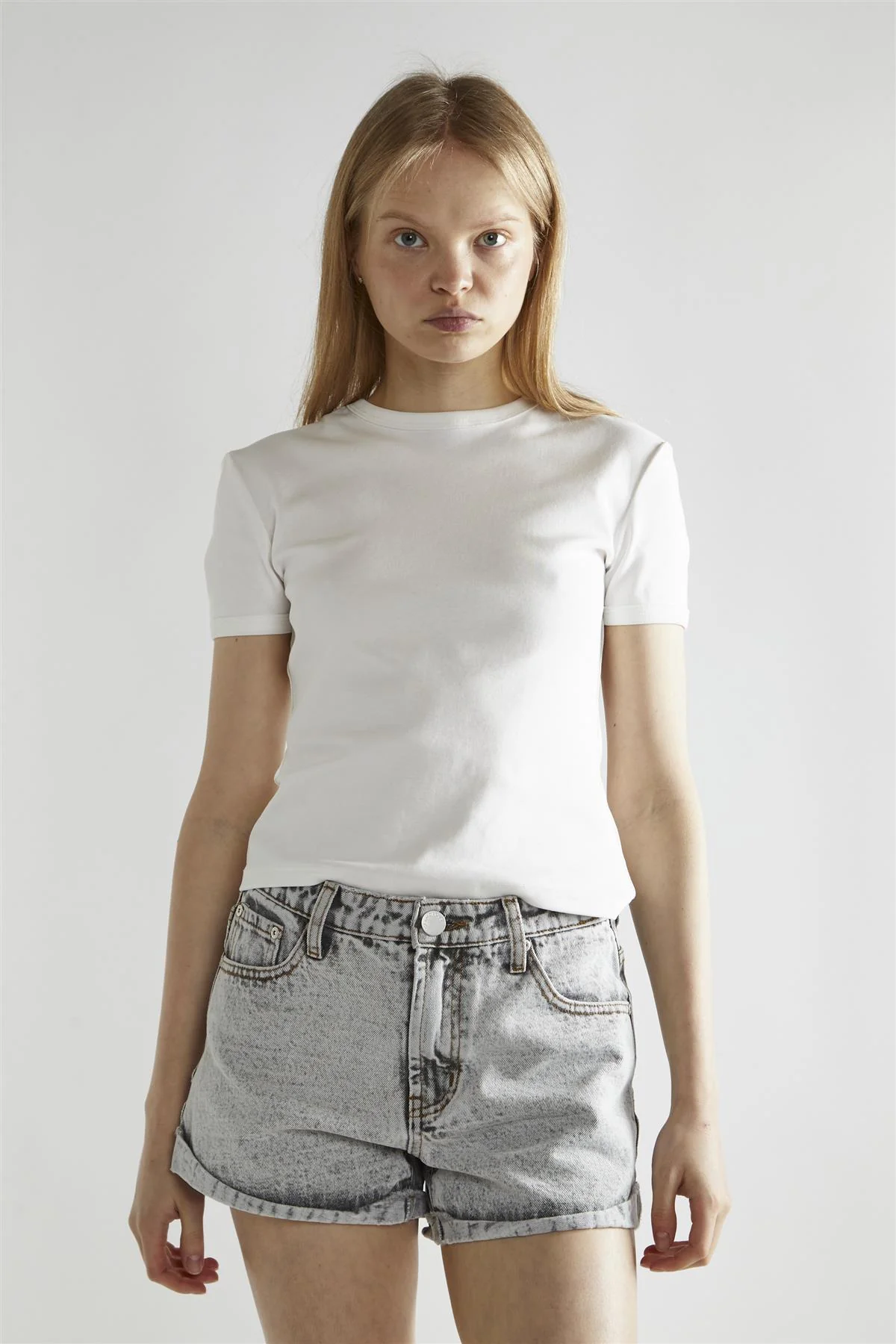 Shorts in denim nero Bleach Acid AN5064 NERO GLAMOROUS 