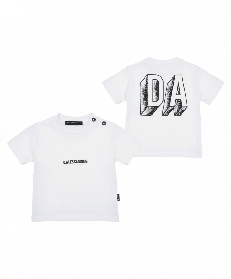 t-shirt NEONATO CON LOGO STAMPATO BIANCO DANIELE ALESSANDRINI M00373 BIANCO DANIELE ALESSANDRINI 