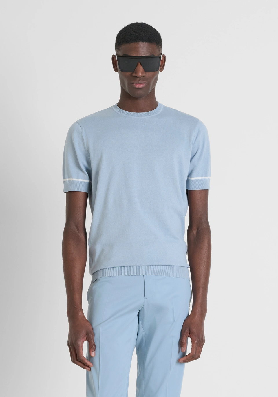 MAGLIA REGULAR FIT IN COTONE MERCERIZZATO MMSW01502 AZZURRO ANTONY MORATO 
