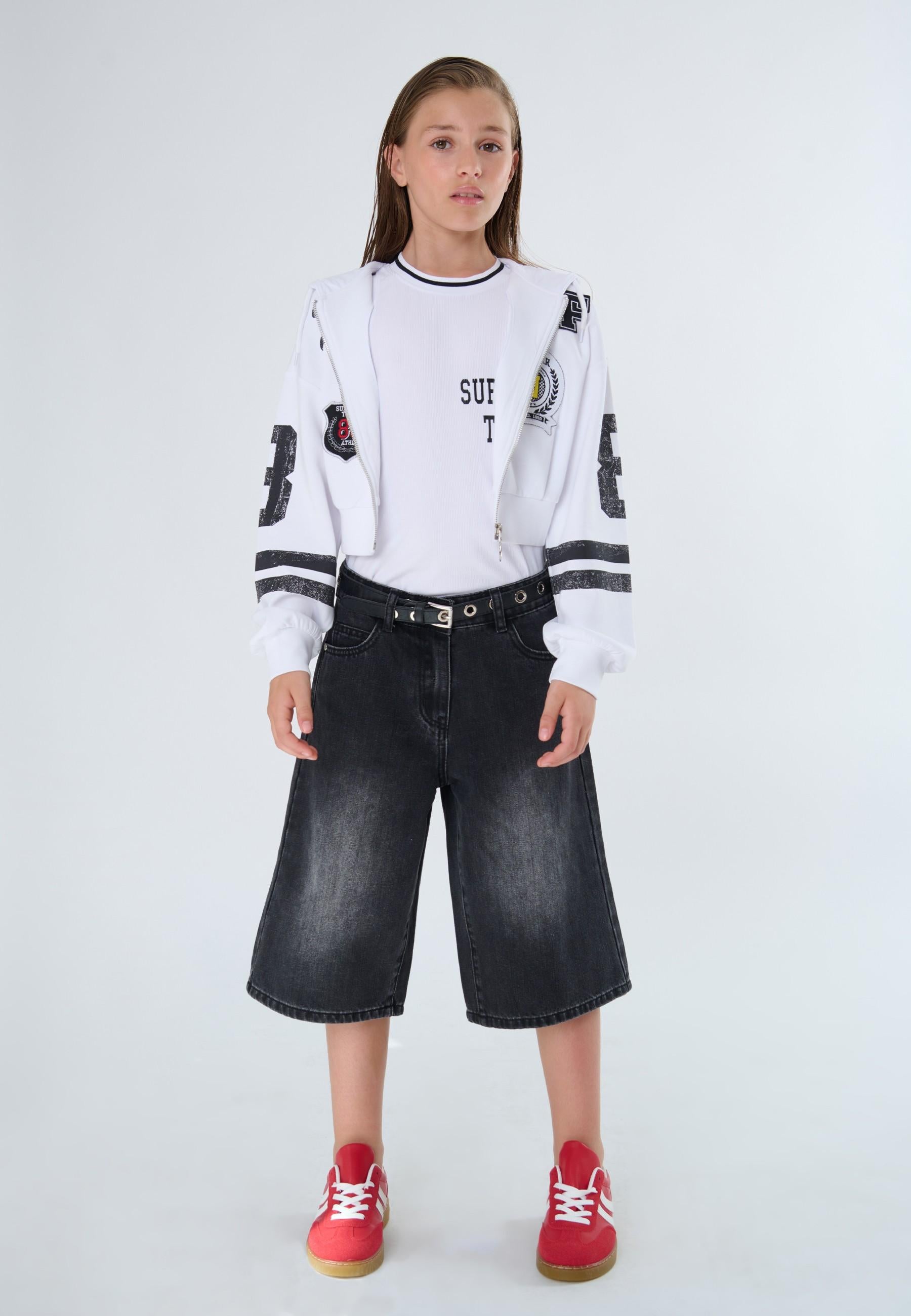 BERMUDA BIMBA IN DEMIN SCURO TO BE TOO T1351P DENIM NERO TO BE TOO 