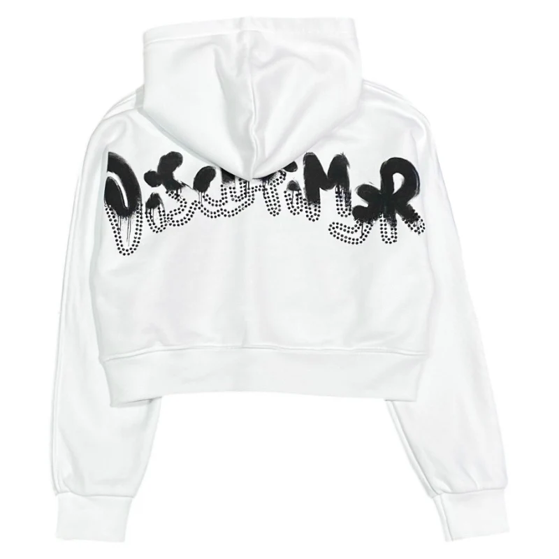 Disclaimer kids felpa bianca logo borchie ragazza 58517 58517 BIANCO DISCLAIMER 