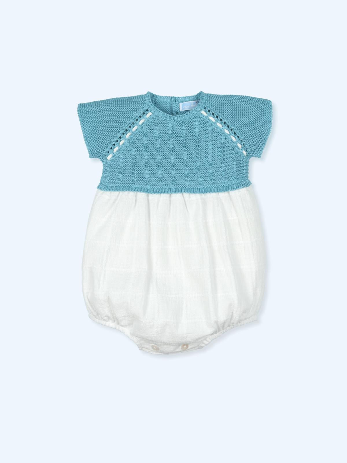 Tutina per bebè in cotone a maniche corte con parte superiore in maglia<BR/><BR/> 9705 OASIS MAC ILUSION KIDS 