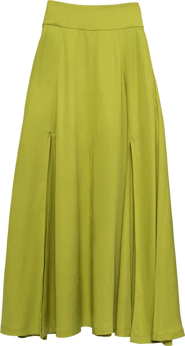 GONNA DONNA LUNGA AMPIA CON SPACCHI VERDE JIJIL GO113 VERDE JIJIL 