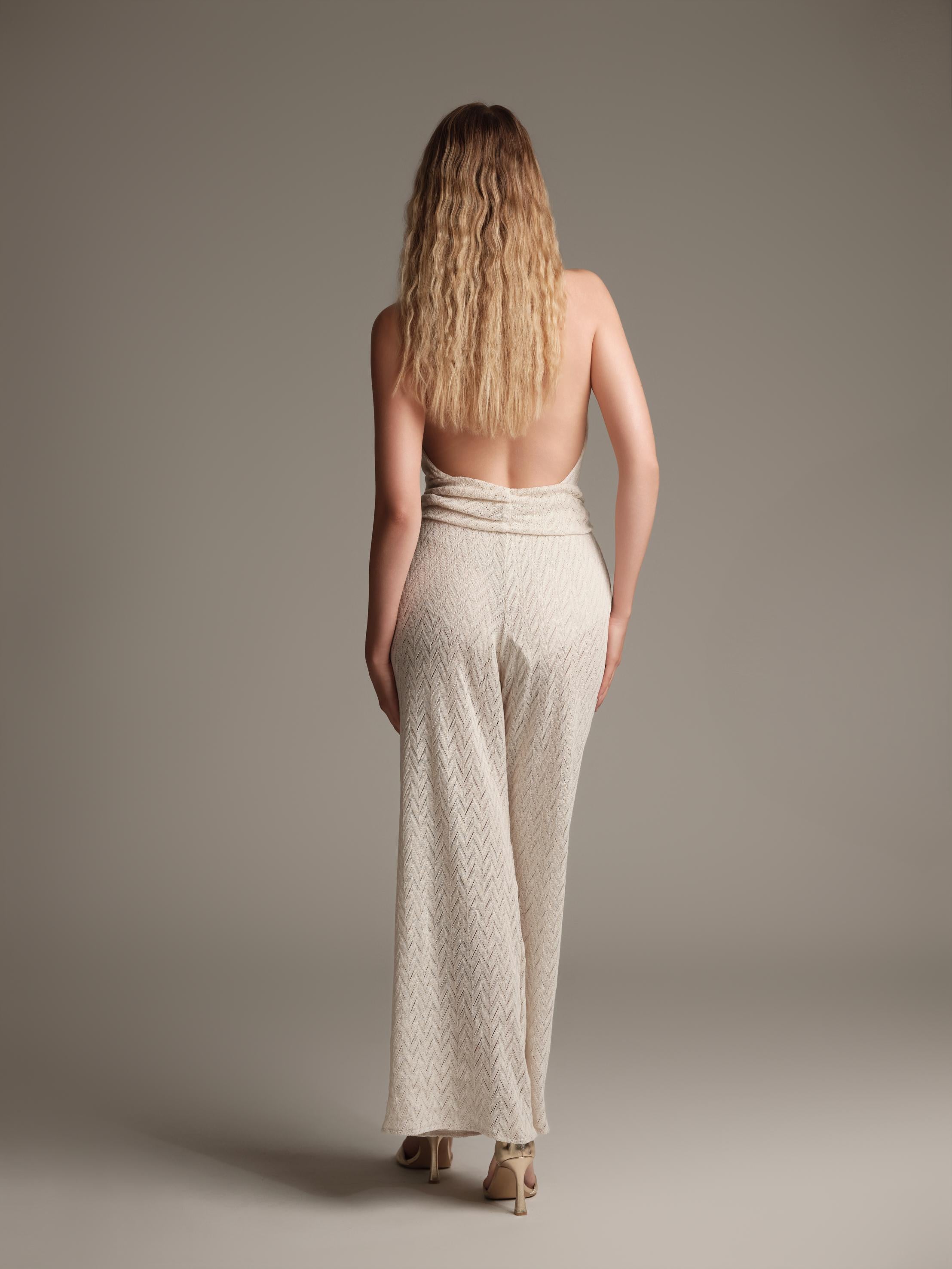 tuta donna in magli spigata avorio cotazur TUC61039 BIANCO COTAZUR 