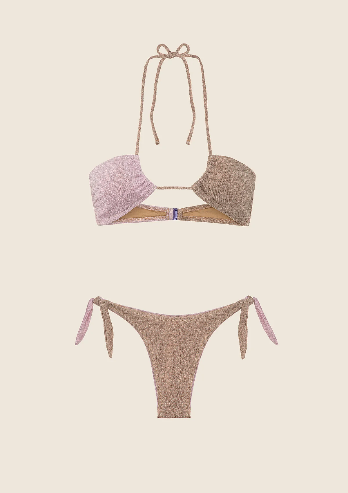 Bikini Donna F**K Top con Slip Americano Regolabile Fantasia<BR/> FK25-0931GD UNICO F**K 